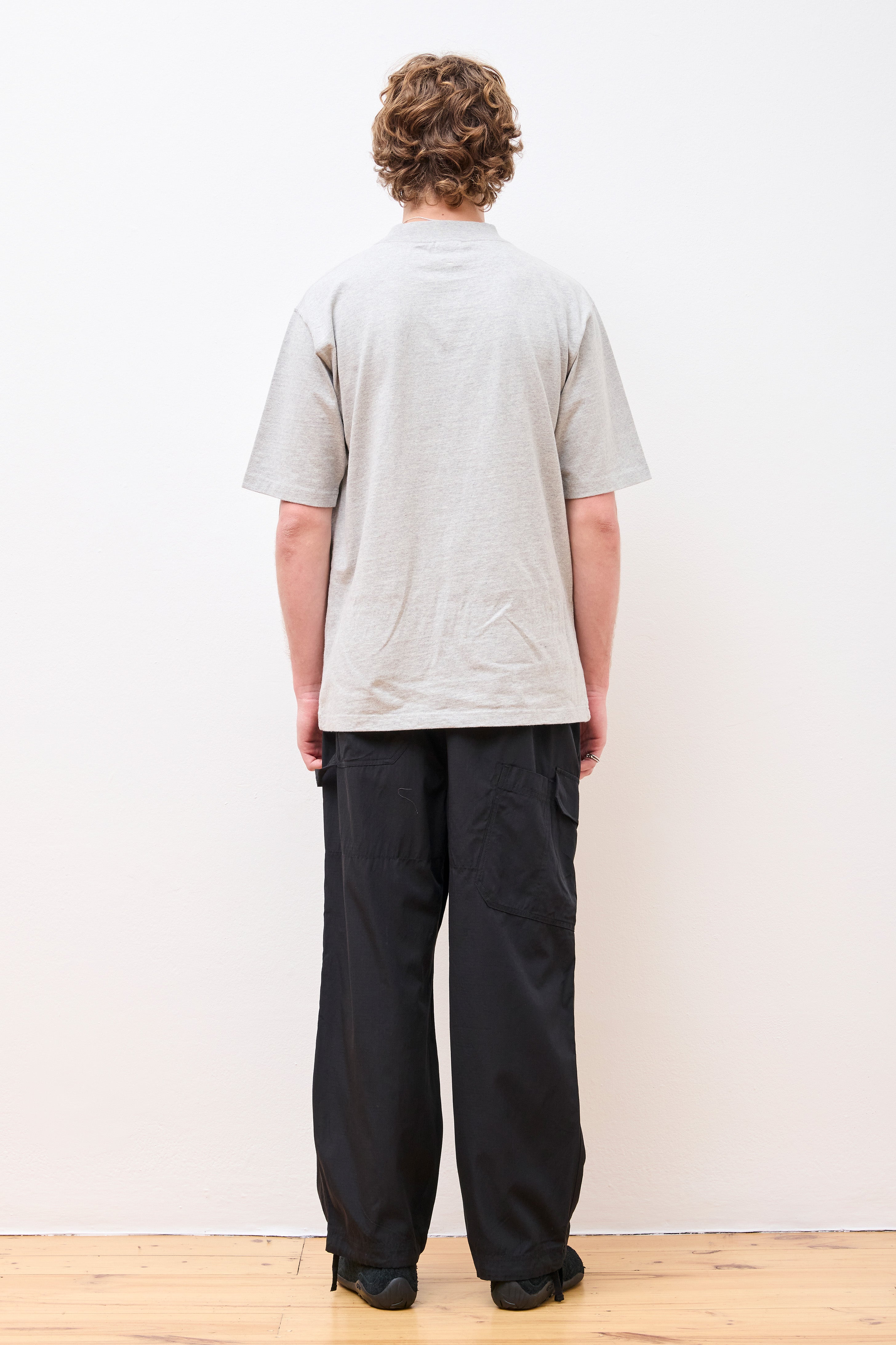 Recycled Cotton Mockneck T-Shirt M.Grey