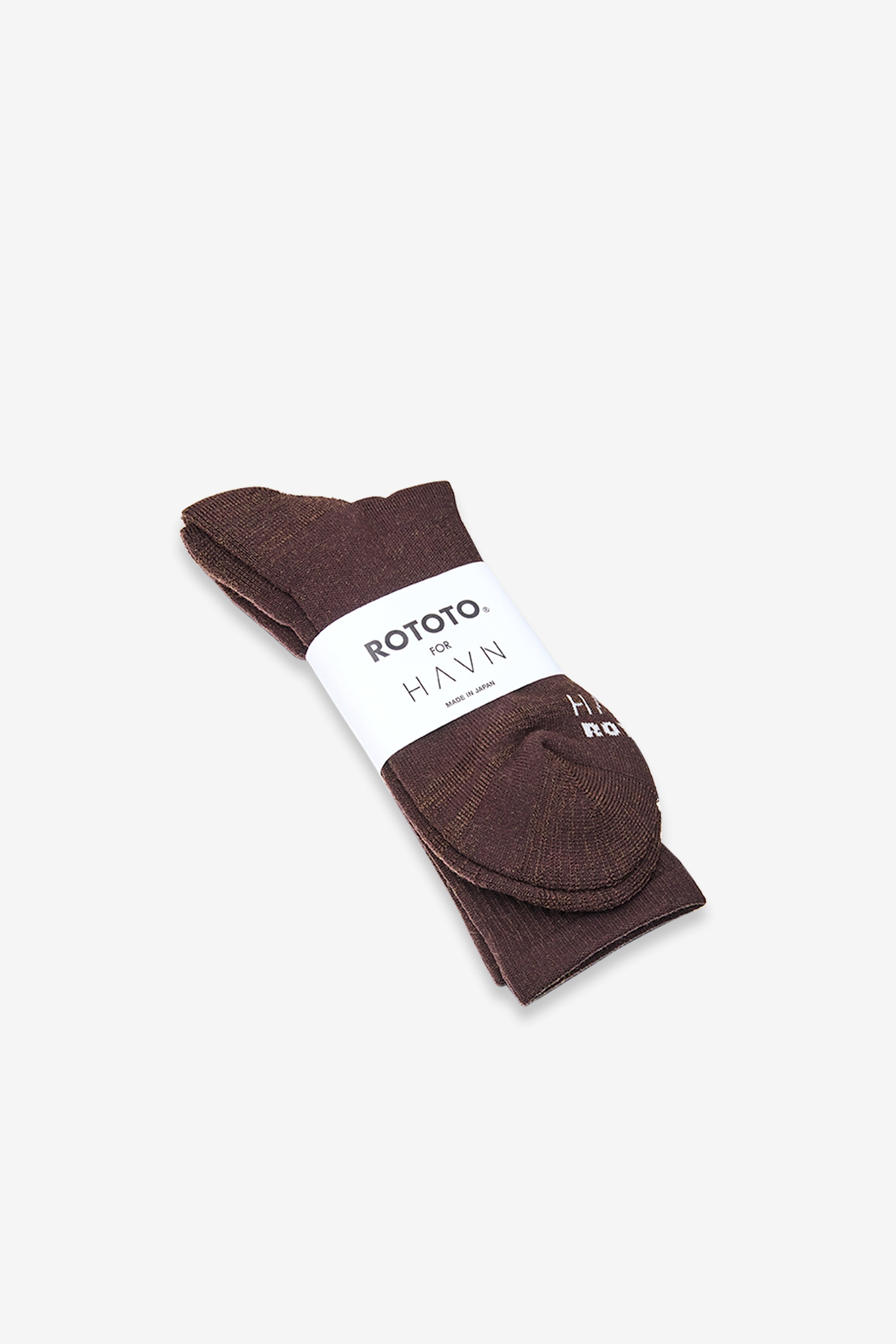 Rototo for HAVN Merino Crew Sock Brown