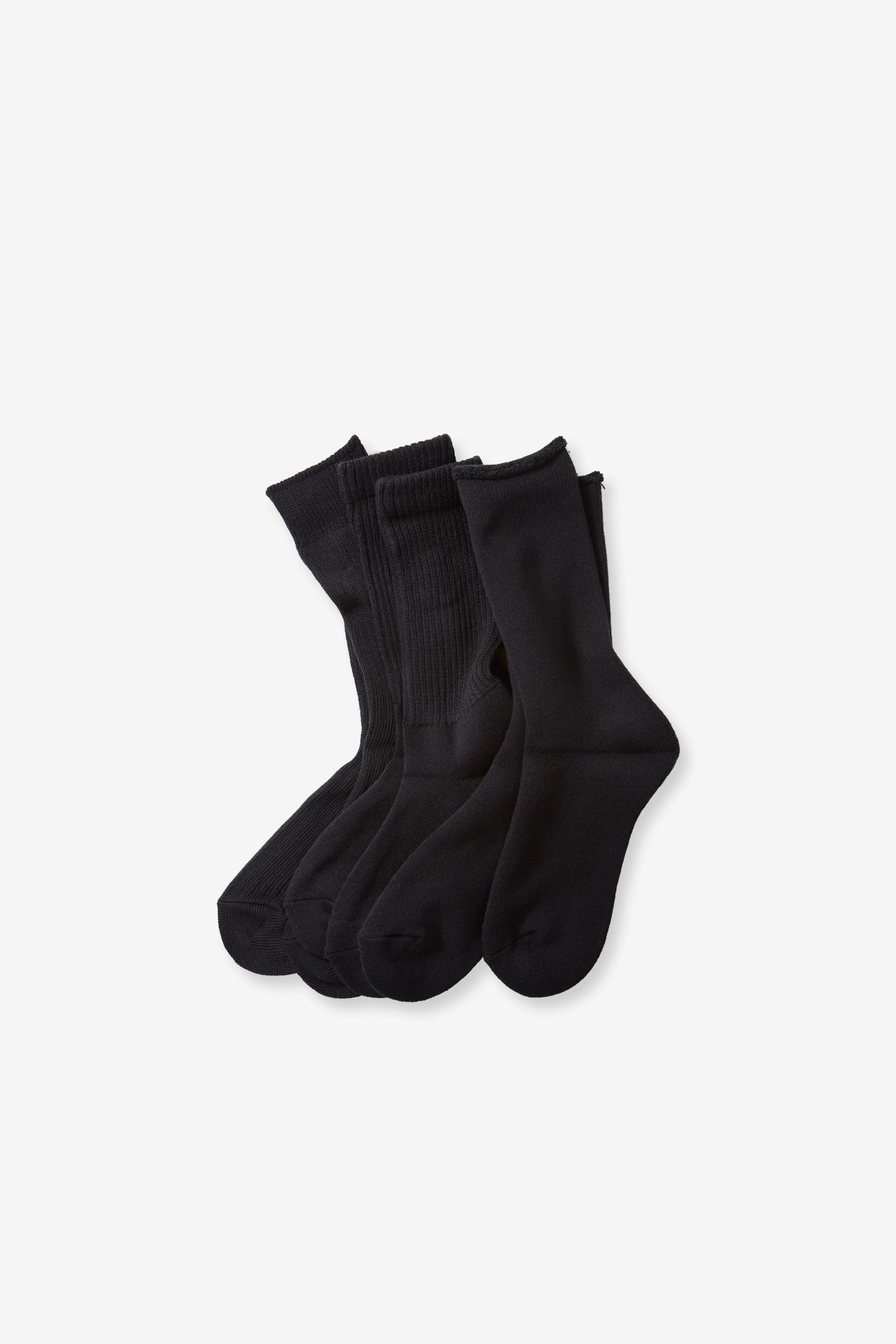 Organic Daily 3 Pack Crew Socks Black