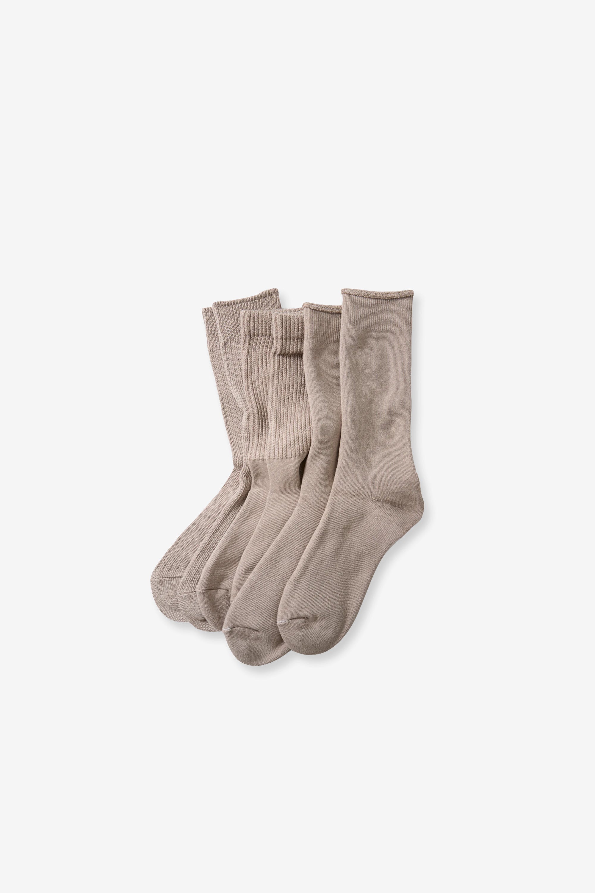 Organic Daily 3 Pack Crew Socks Grayge