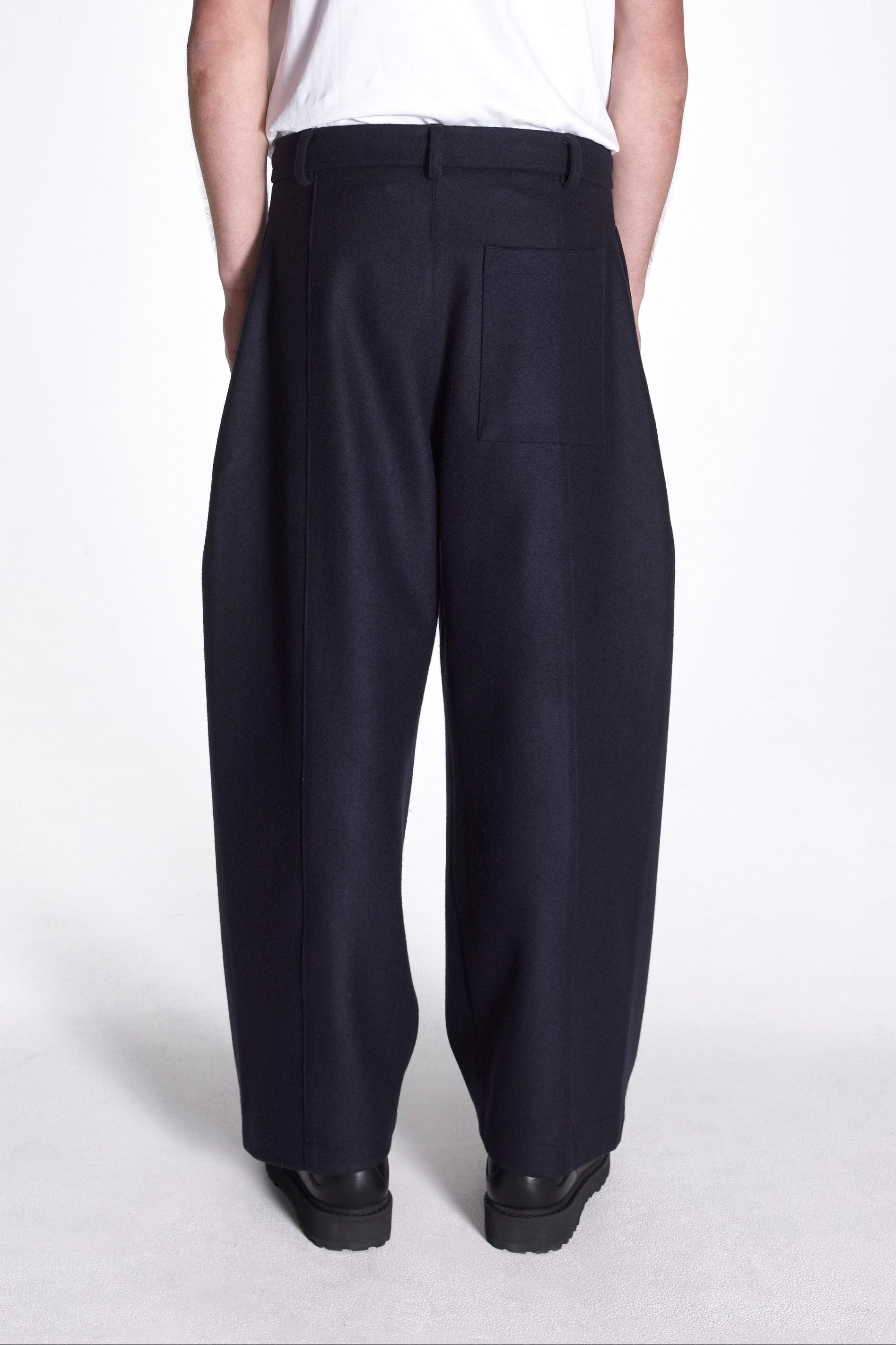 Box Pleat Trouser Dark Navy