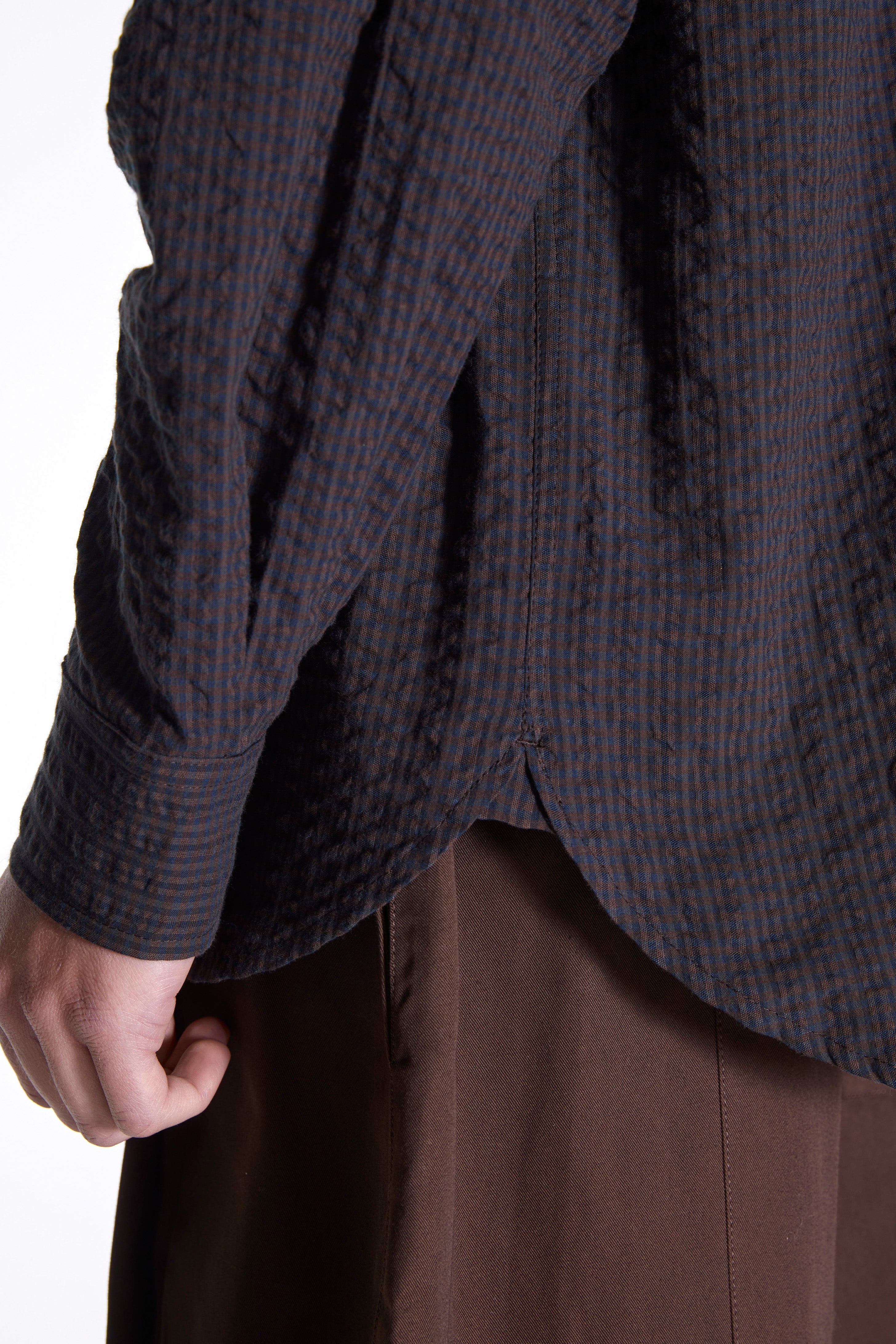 Chisholm Shirt Navy Brown Chk