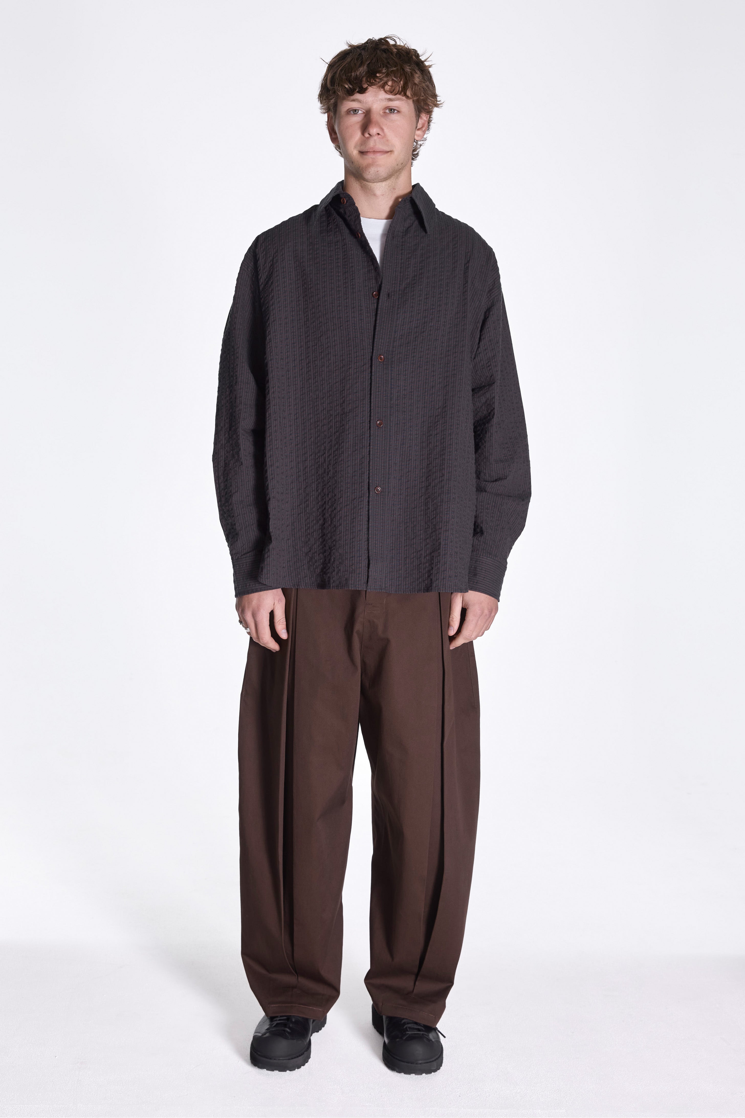 Chisholm Shirt Navy Brown Chk