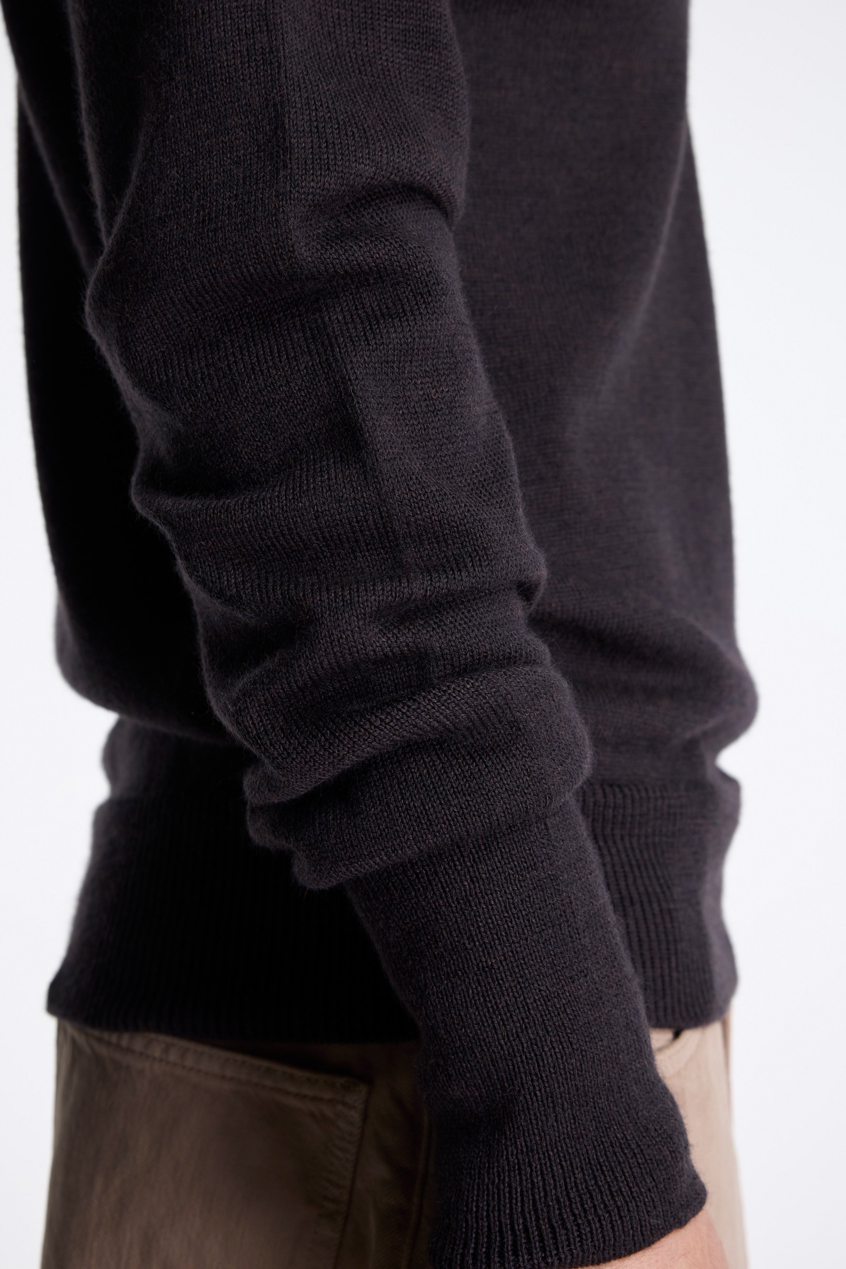 Sark Extrafine Merino Polo Walnut
