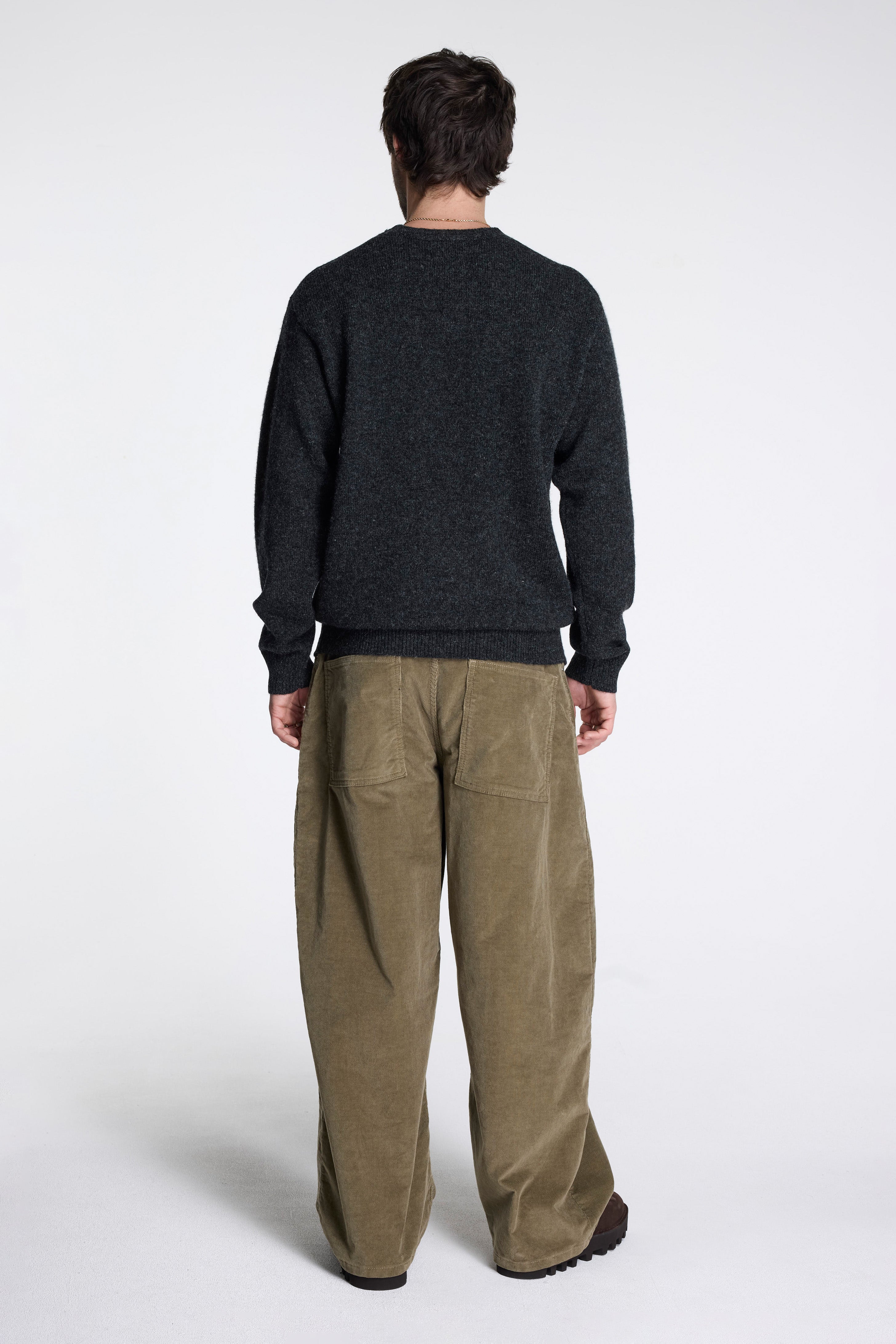 Shetland Wool Crew Black Heather