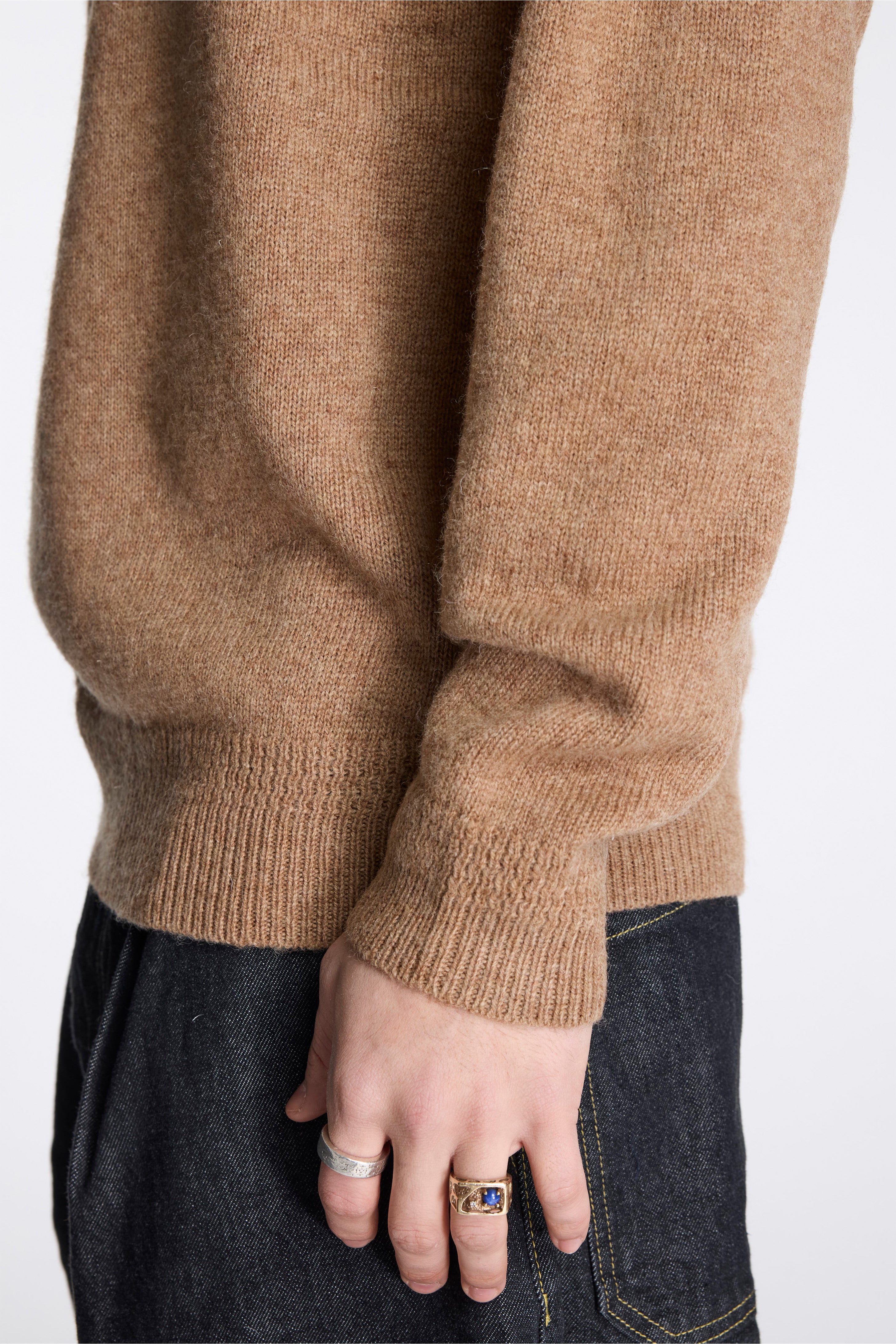 Shetland Wool Crew Tan Mix
