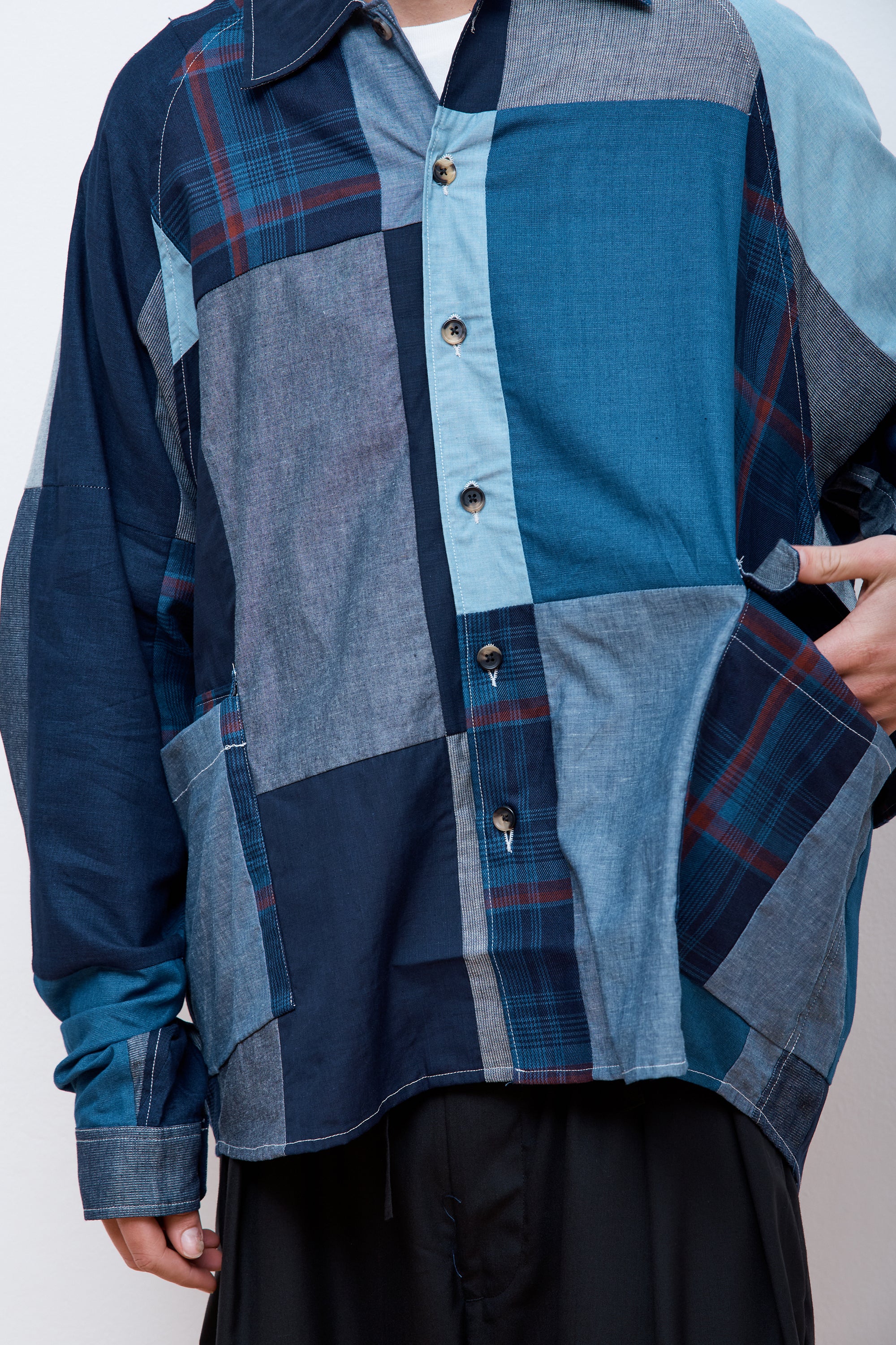 Multi Big Pocket Shirt Indigo