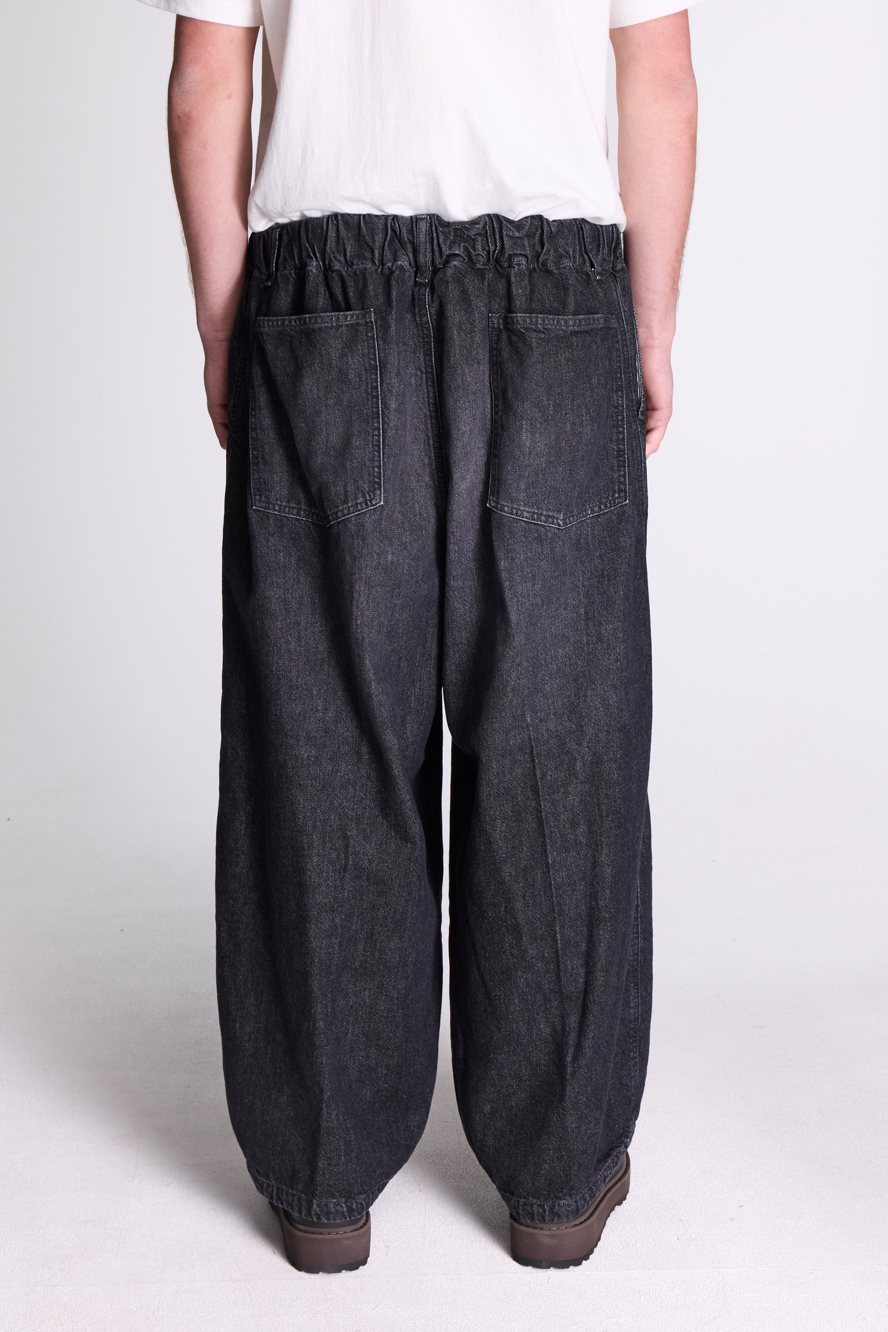 Circular Pants Black Denim One Wash