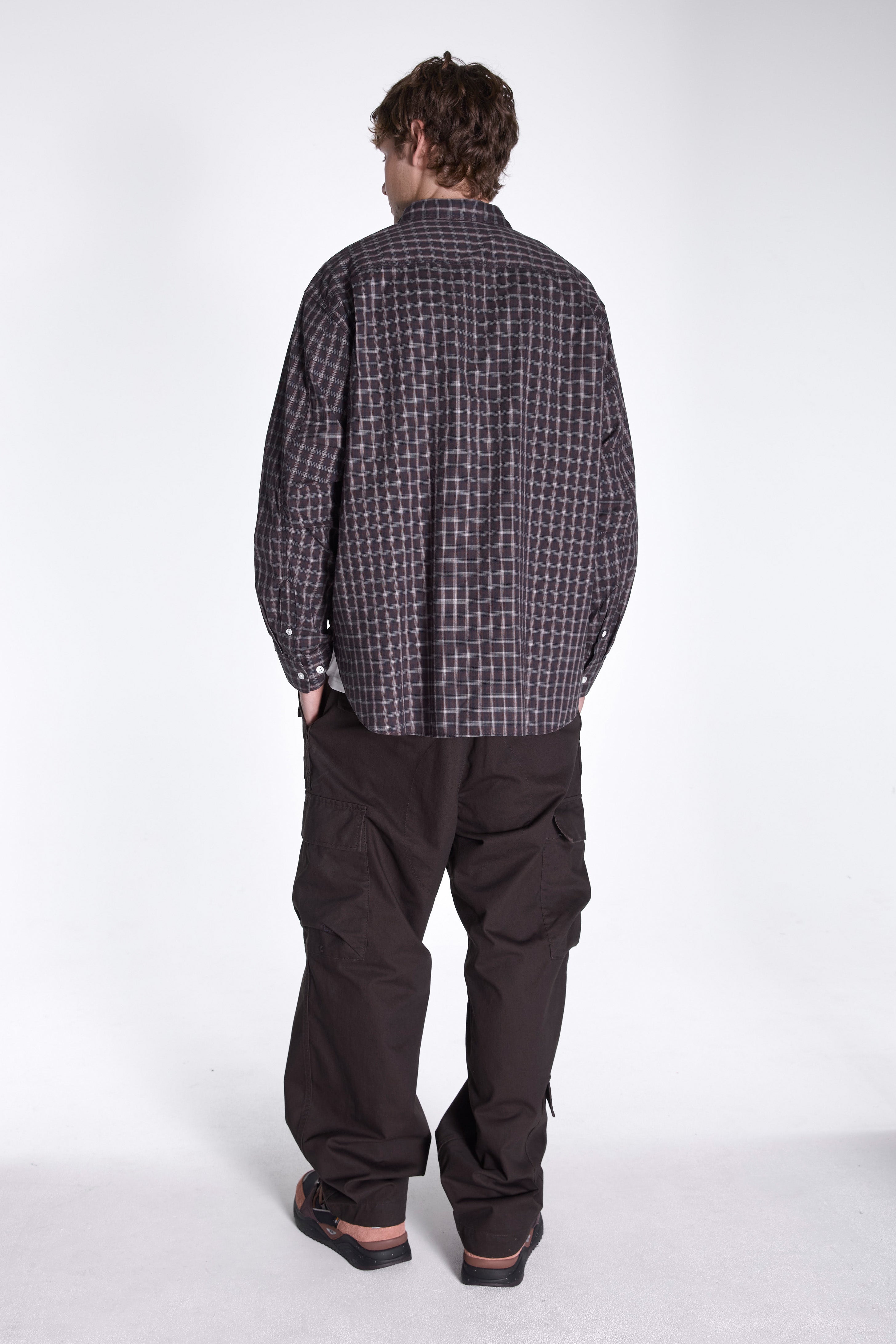 Organic Cotton Ombre Check Shirt Brown Check