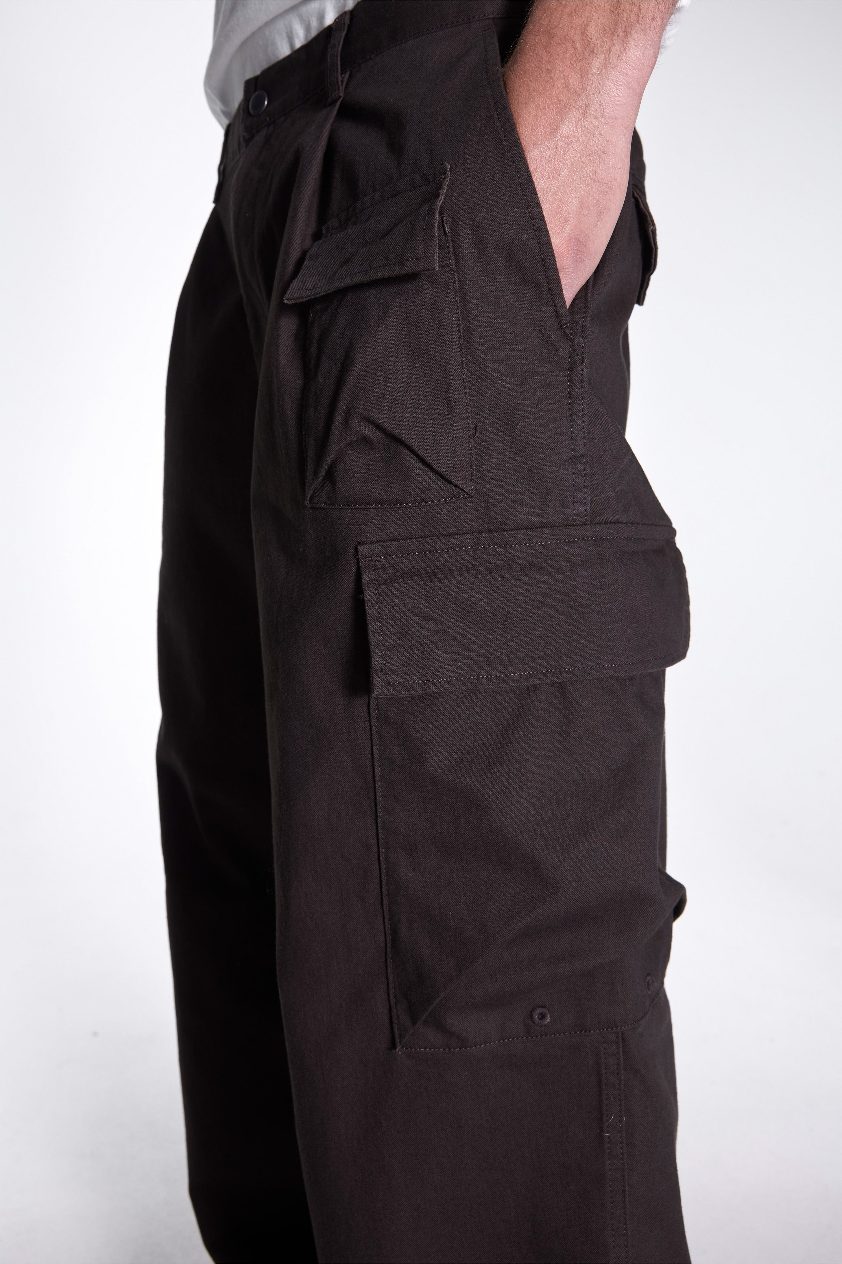 Takibi Chino Cargo Pants Dark Brown