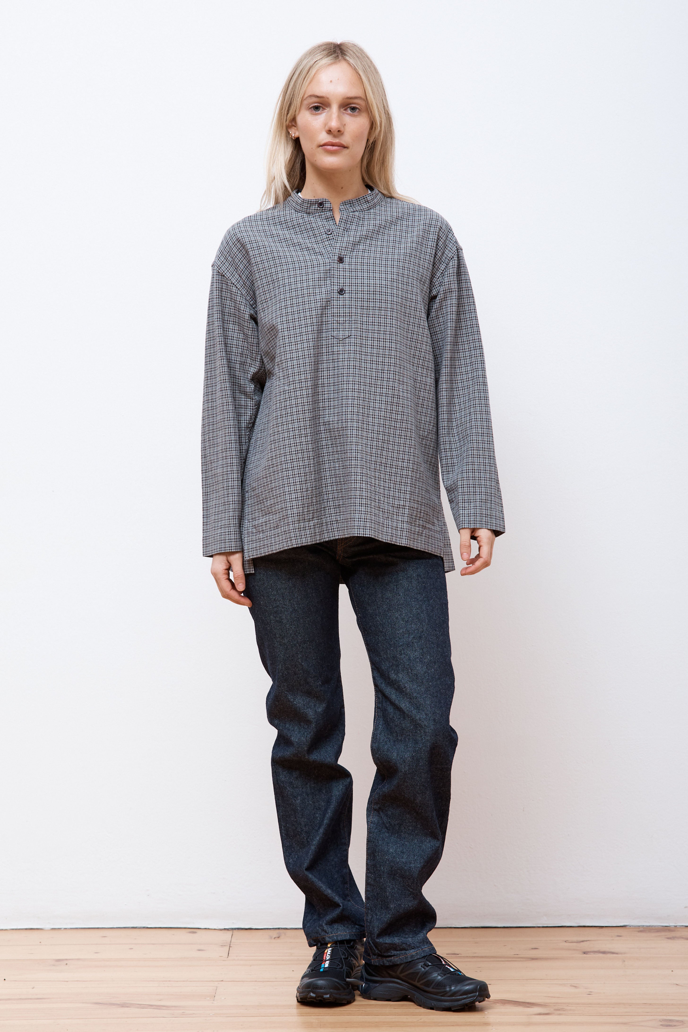 Niigata Made Check Pullover Grey