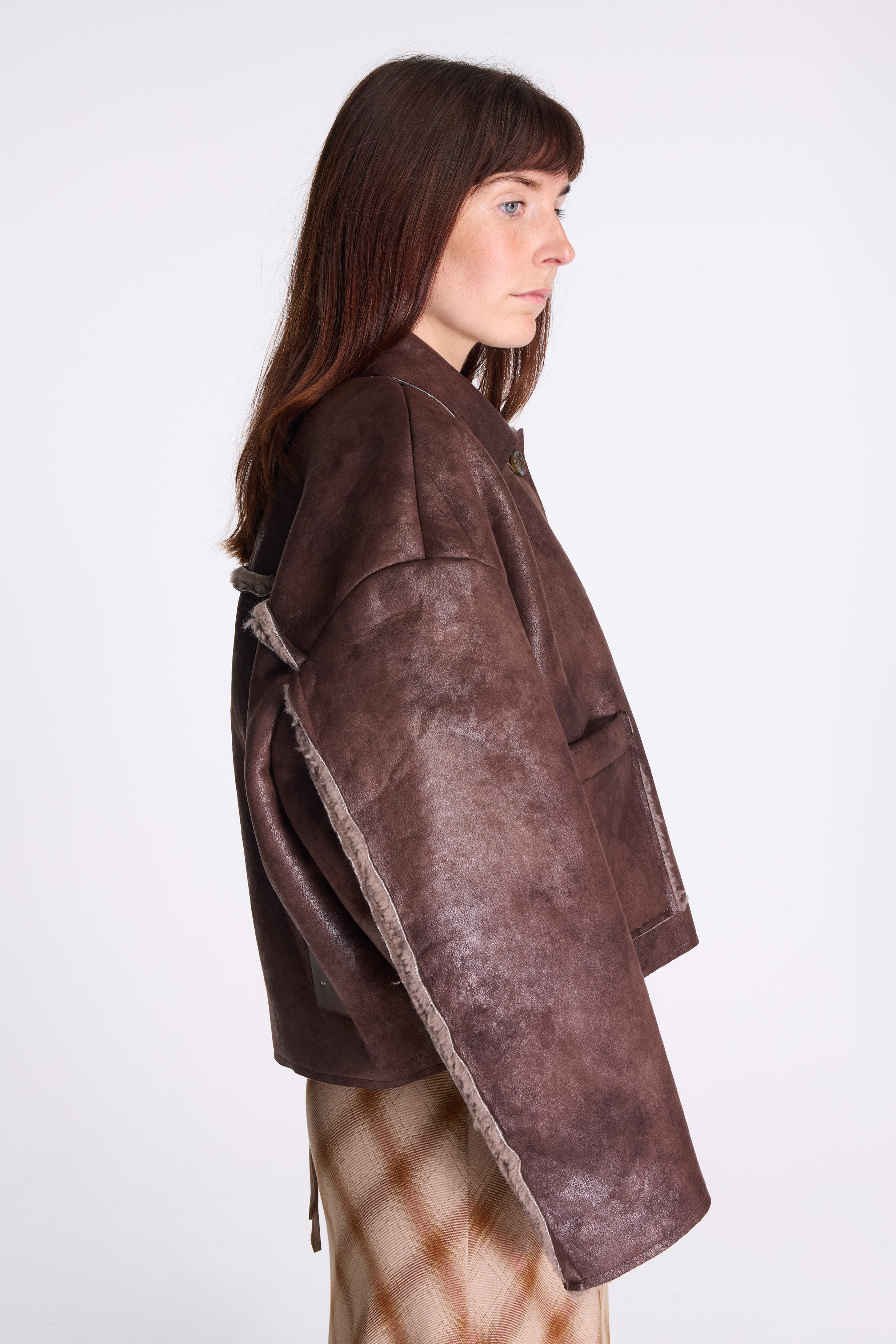 Button Up Patch Pocket Jacket Brown