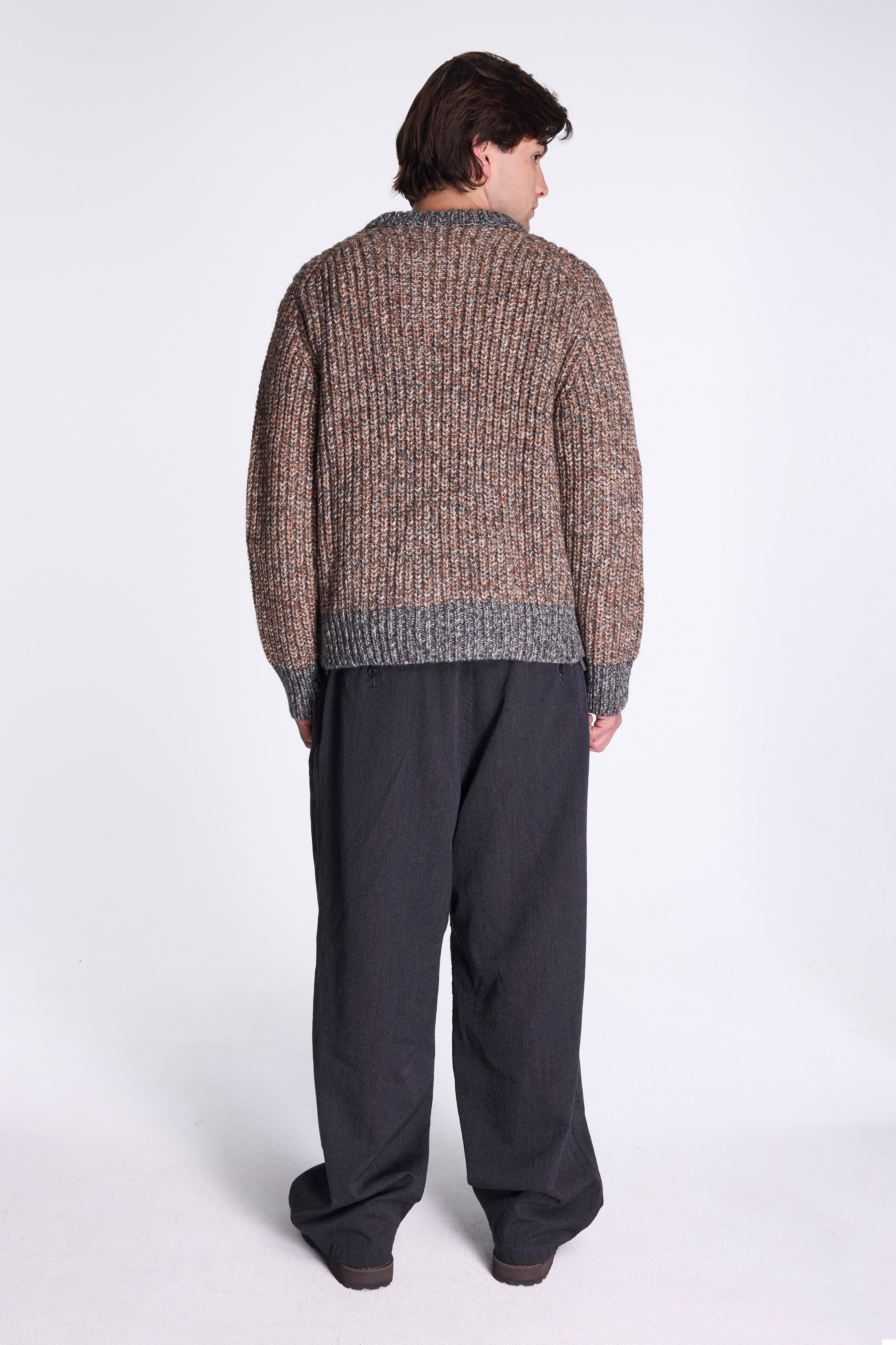 Cable Oversized Sweater Melange Taupe
