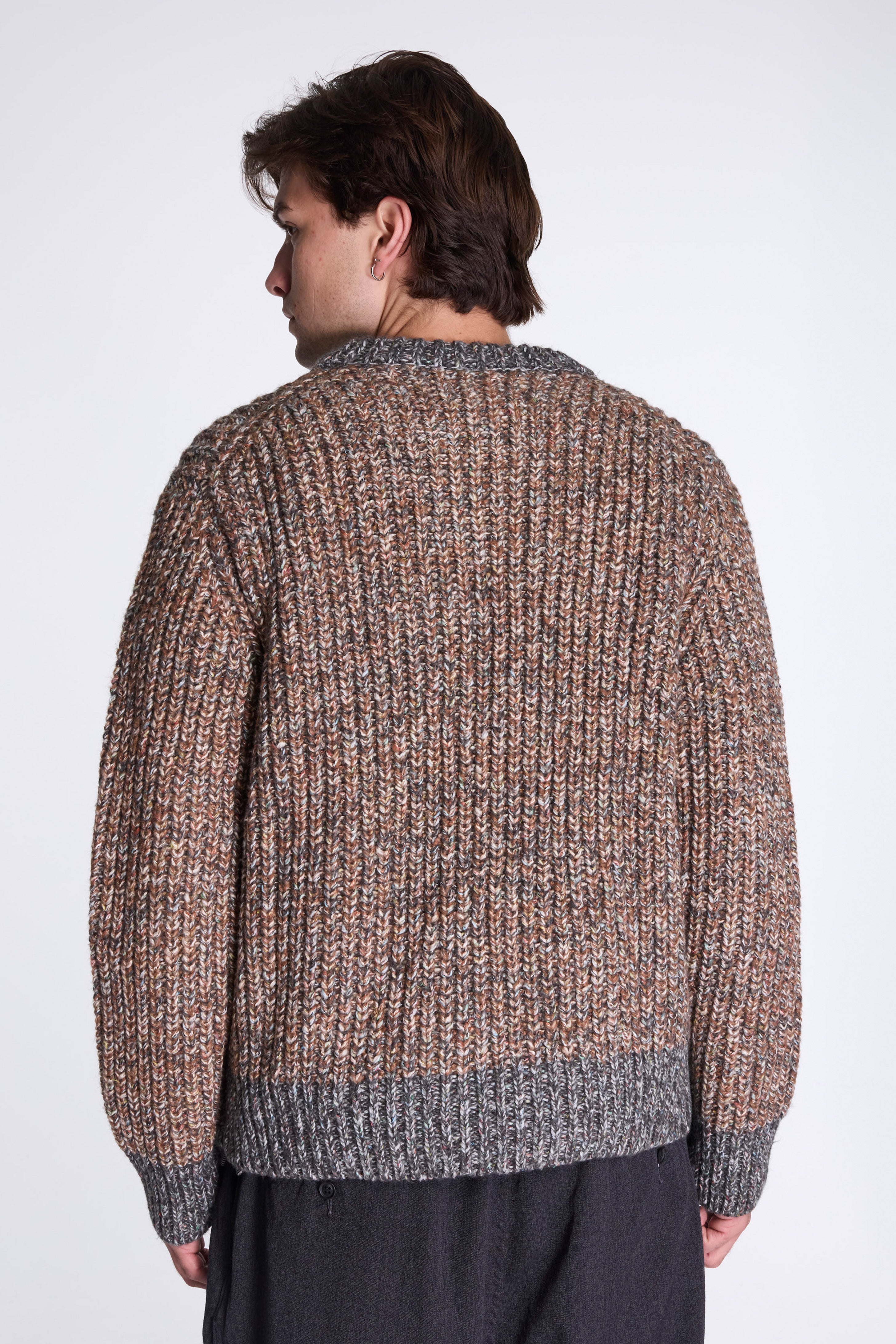 Cable Oversized Sweater Melange Taupe