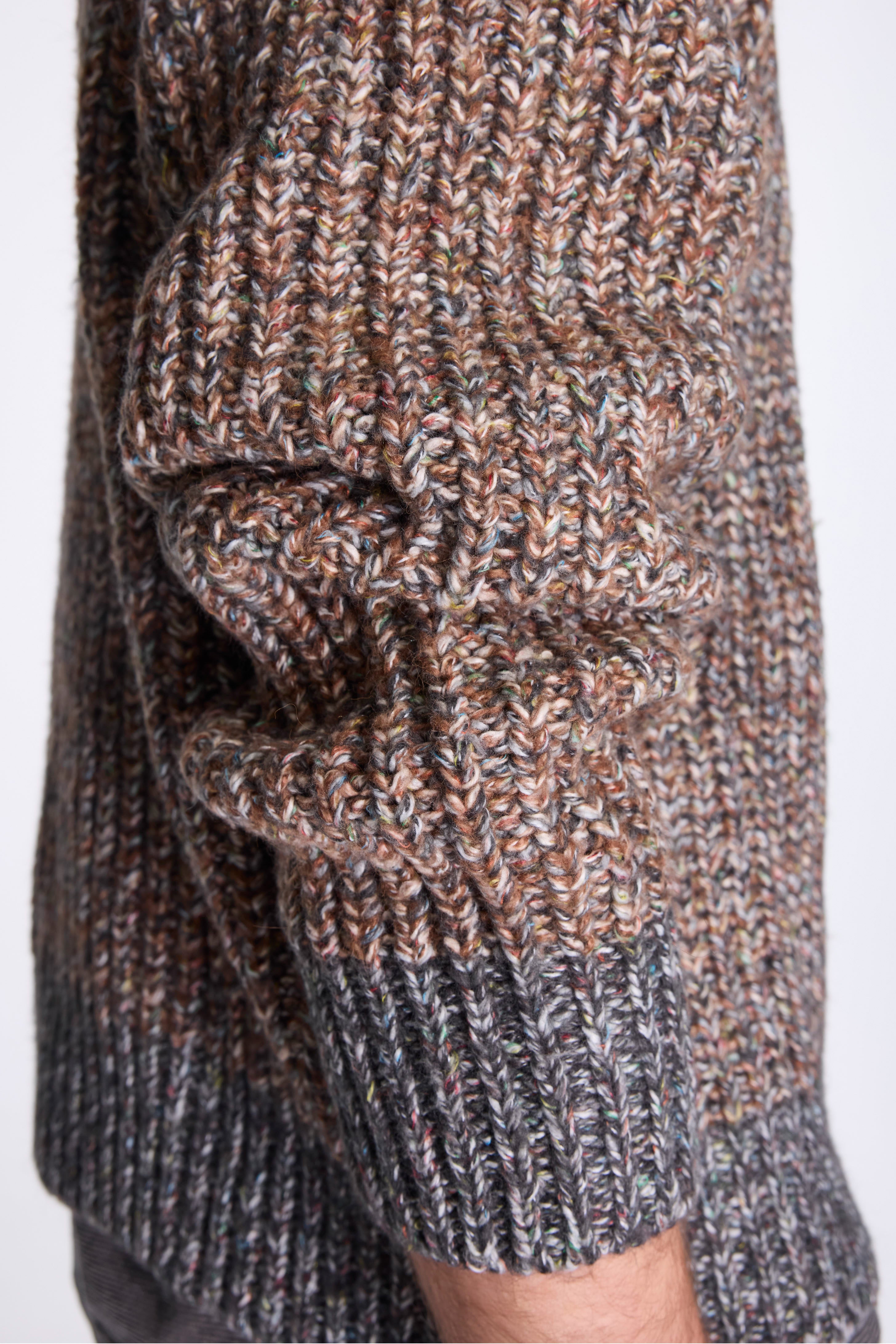 Cable Oversized Sweater Melange Taupe