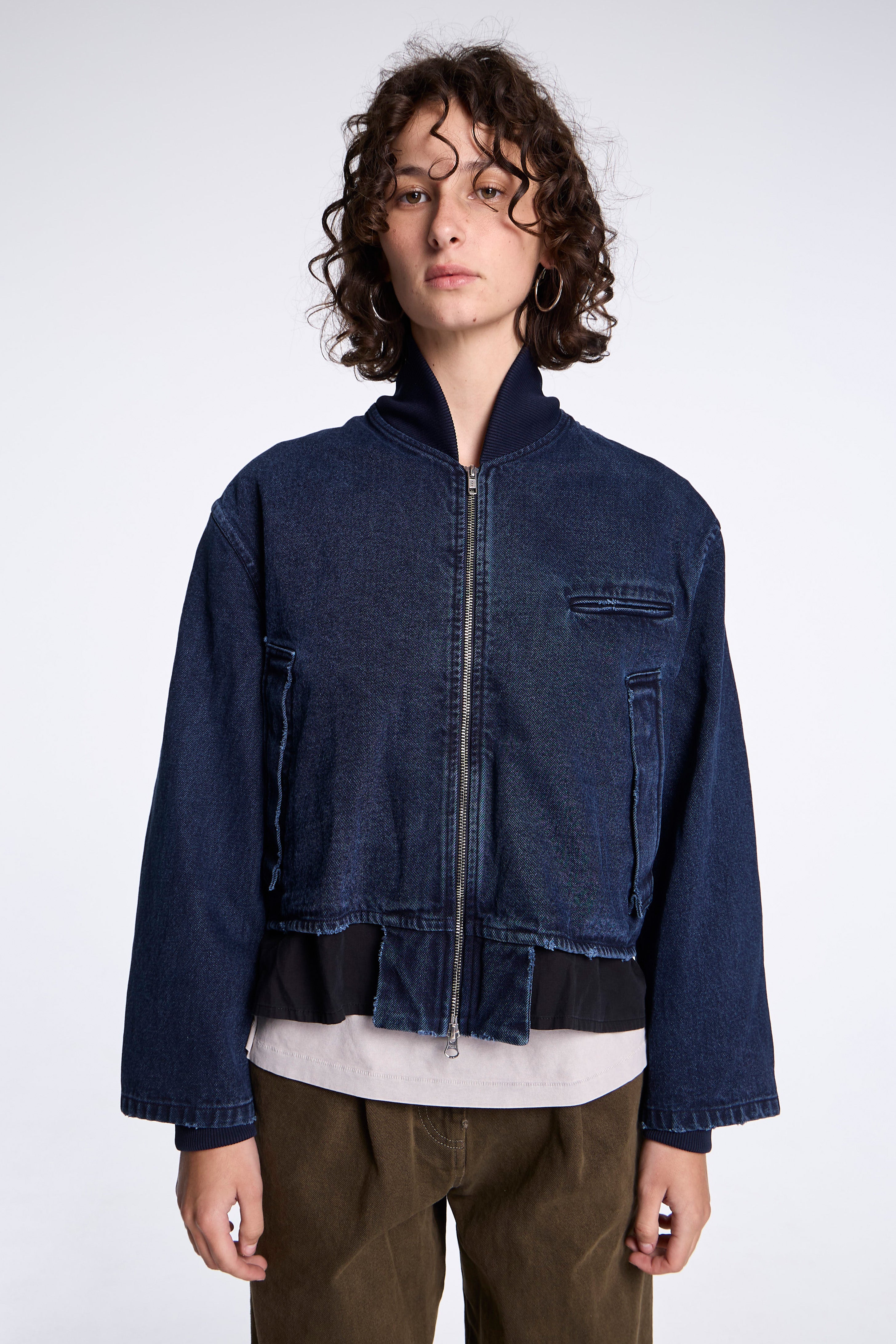 Deconstructed Bomber Indigo