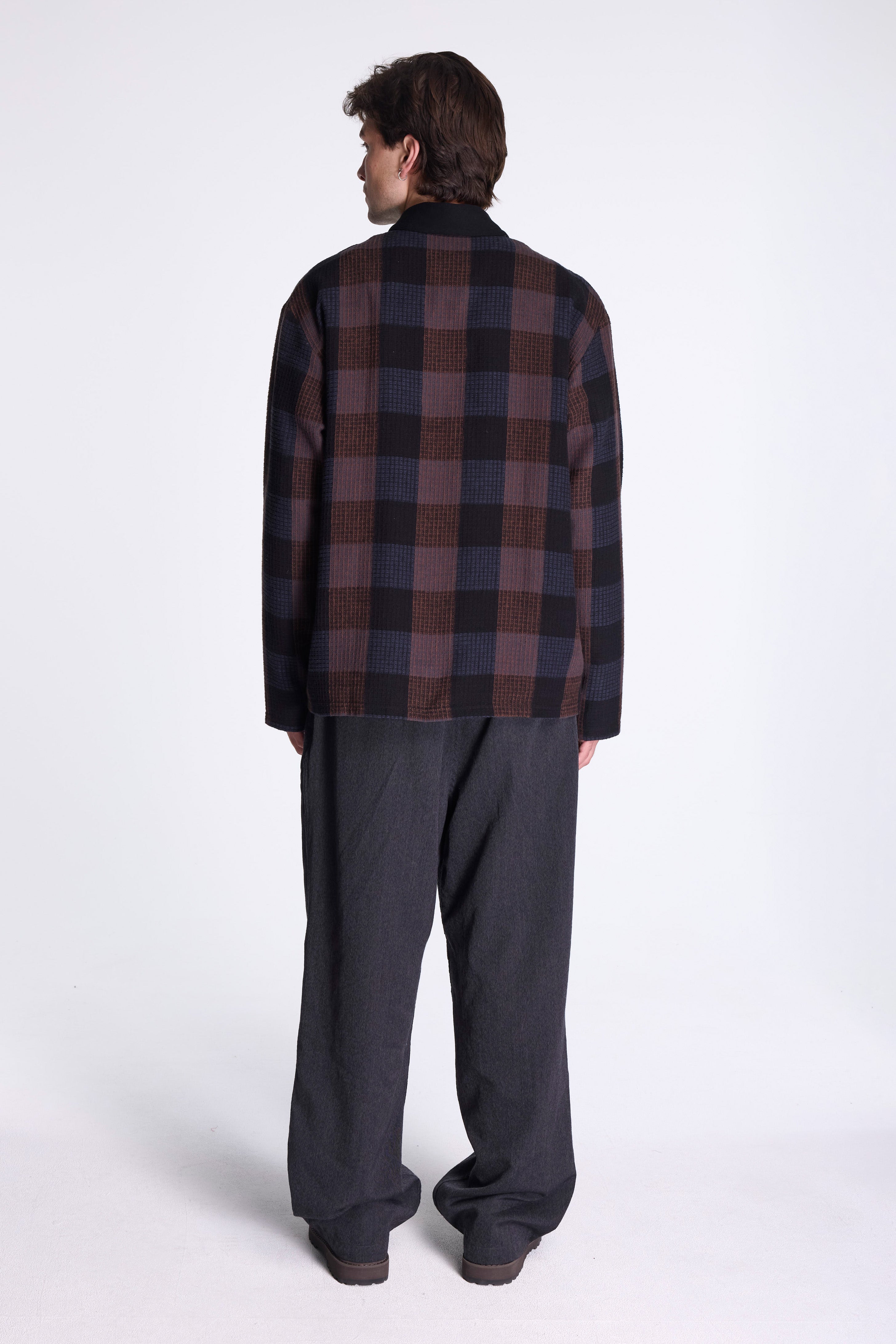 L/S Polo Black Check