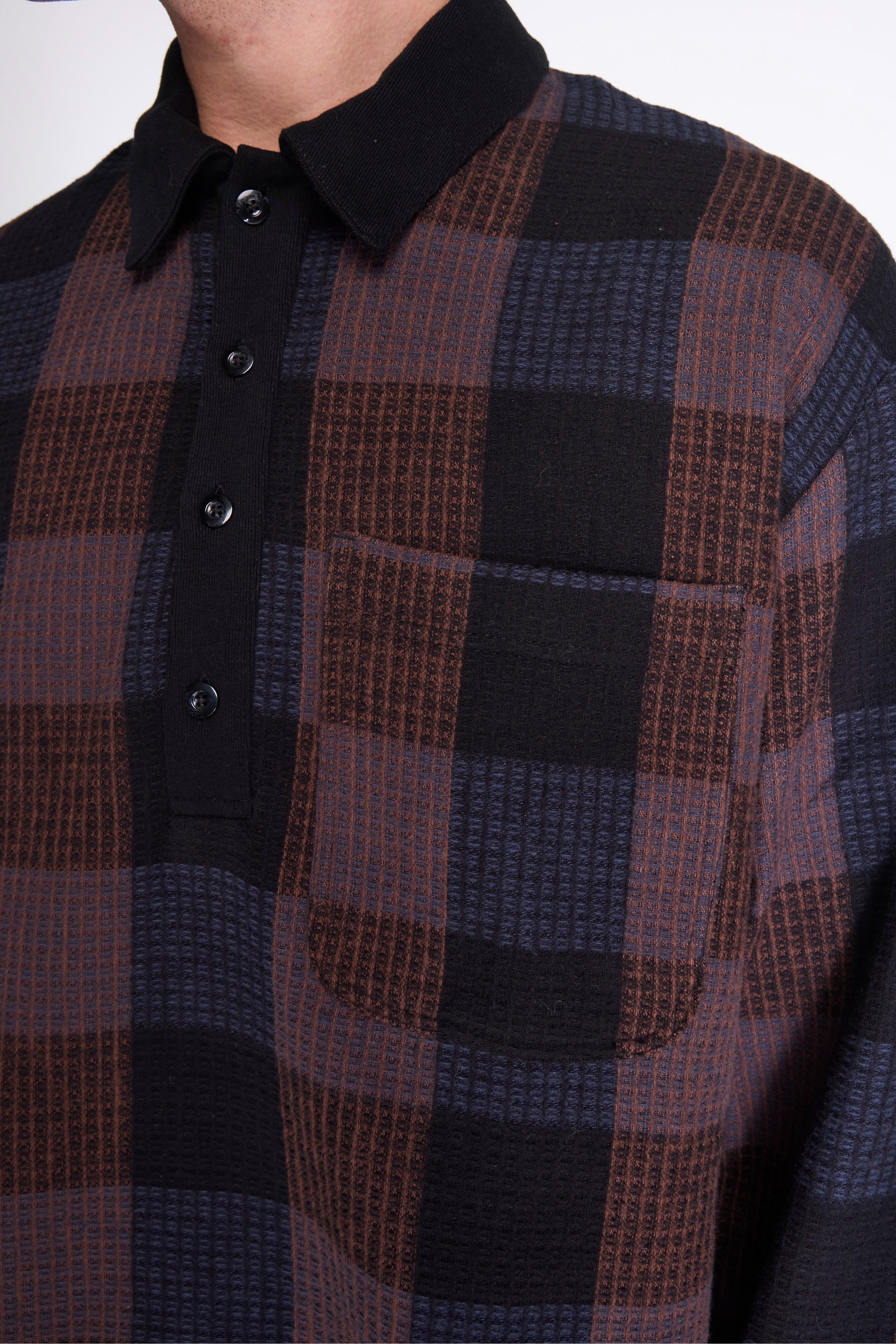 L/S Polo Black Check