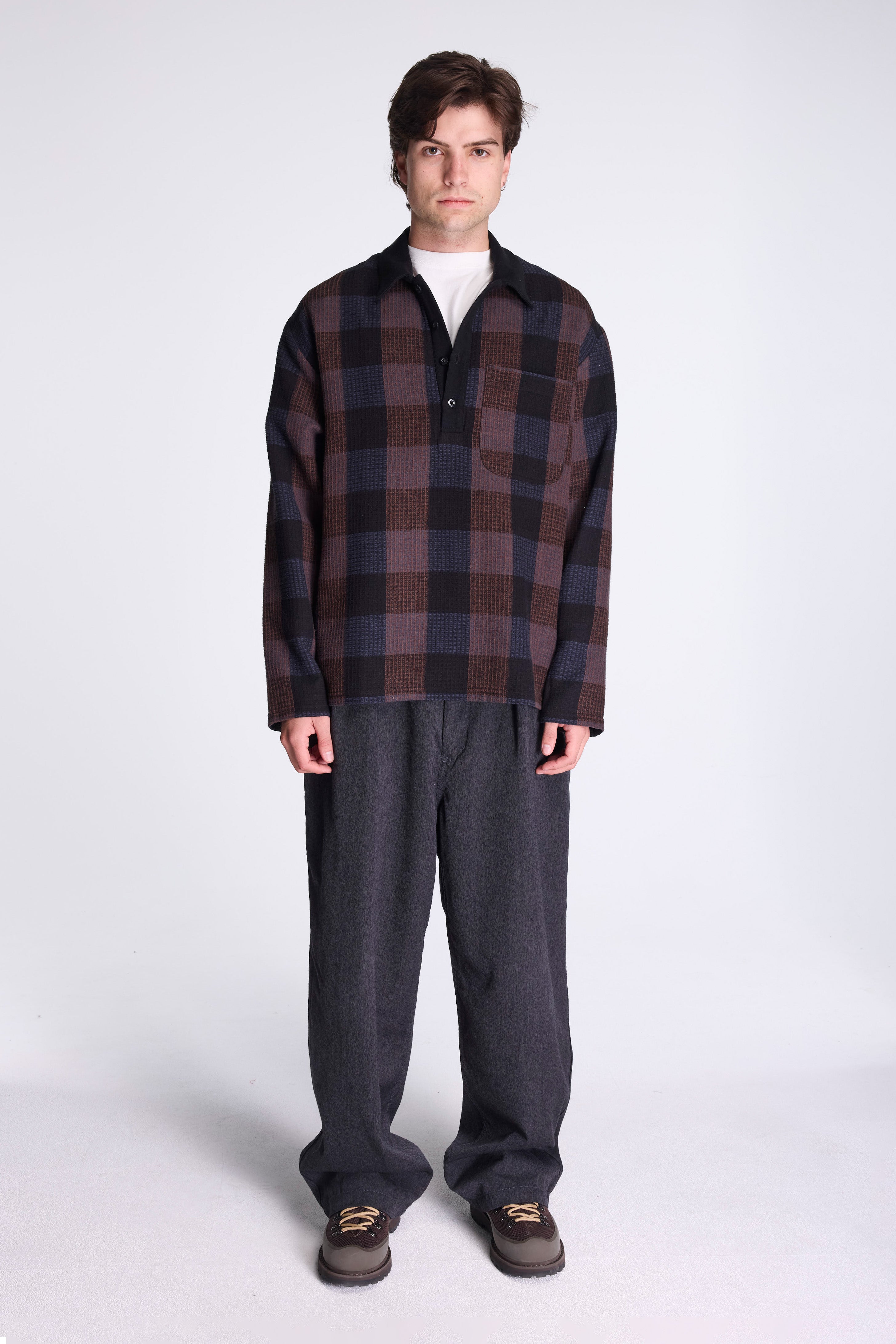 L/S Polo Black Check