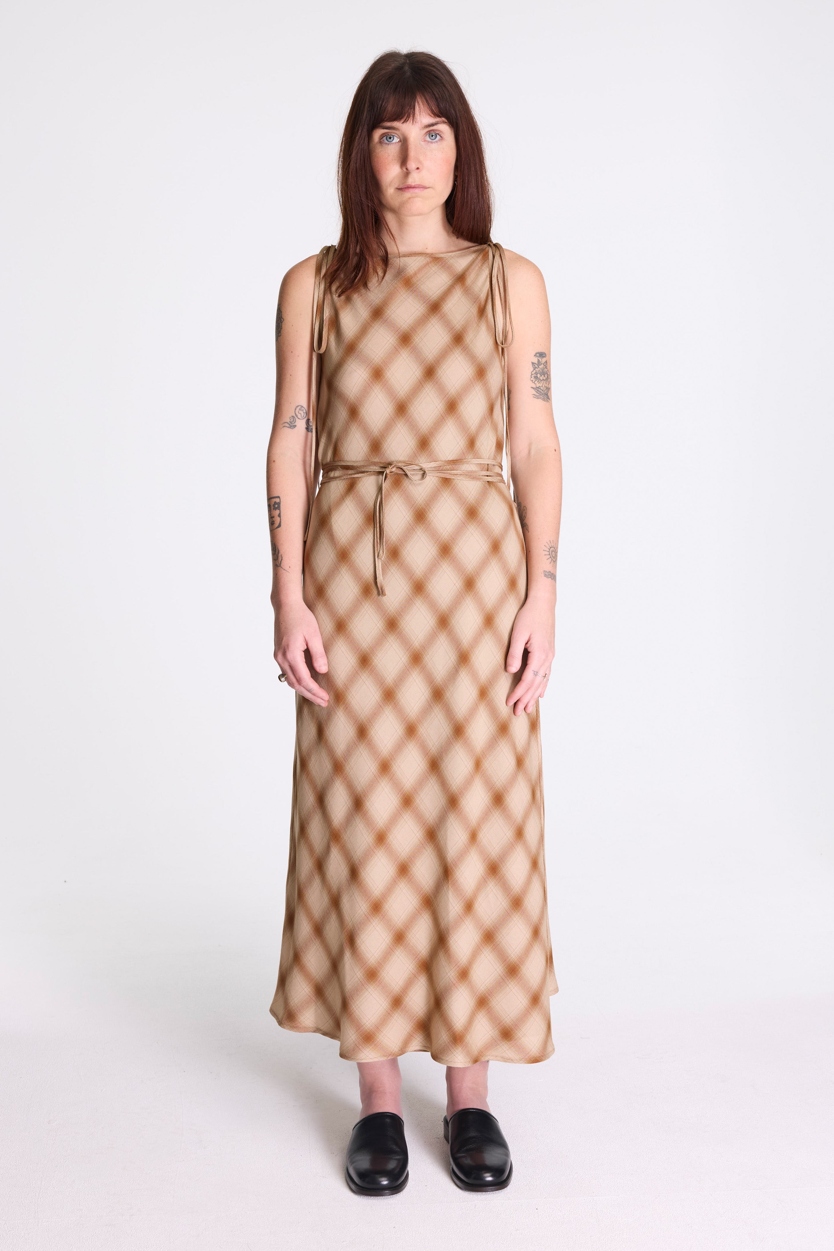 Tied Wrap Dress Camel