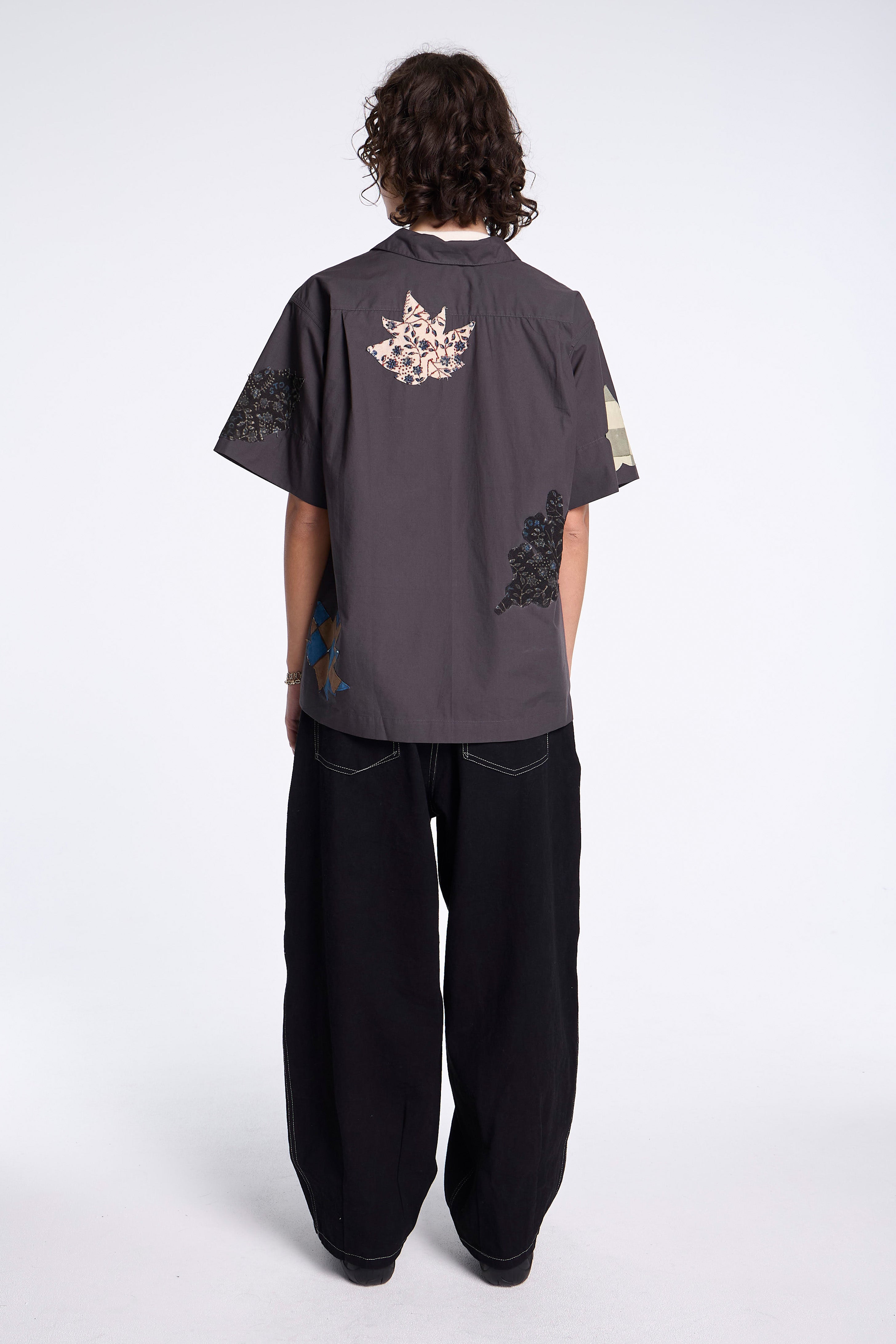 Greetings Shirt Charcoal Leaf Scatter