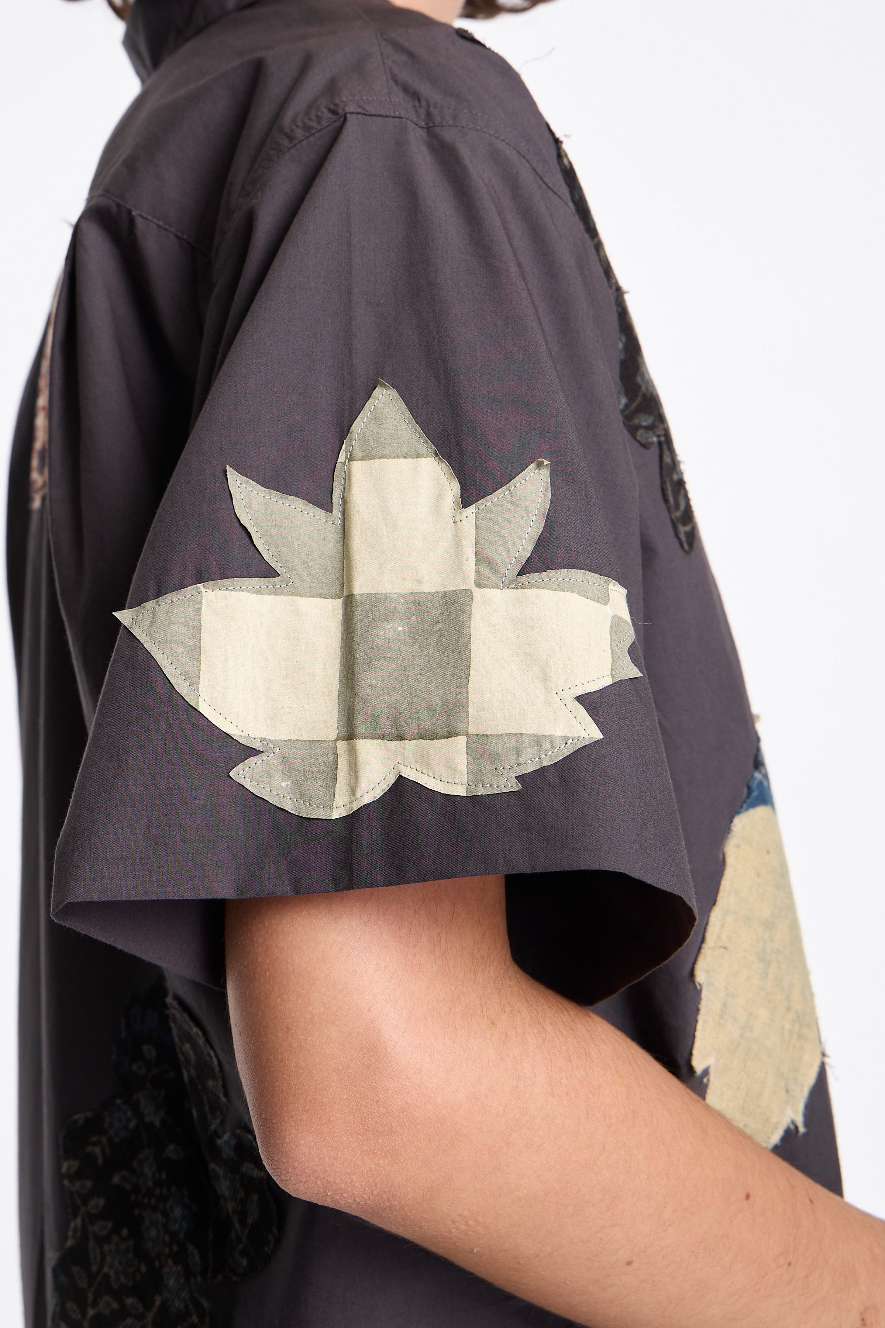 Greetings Shirt Charcoal Leaf Scatter