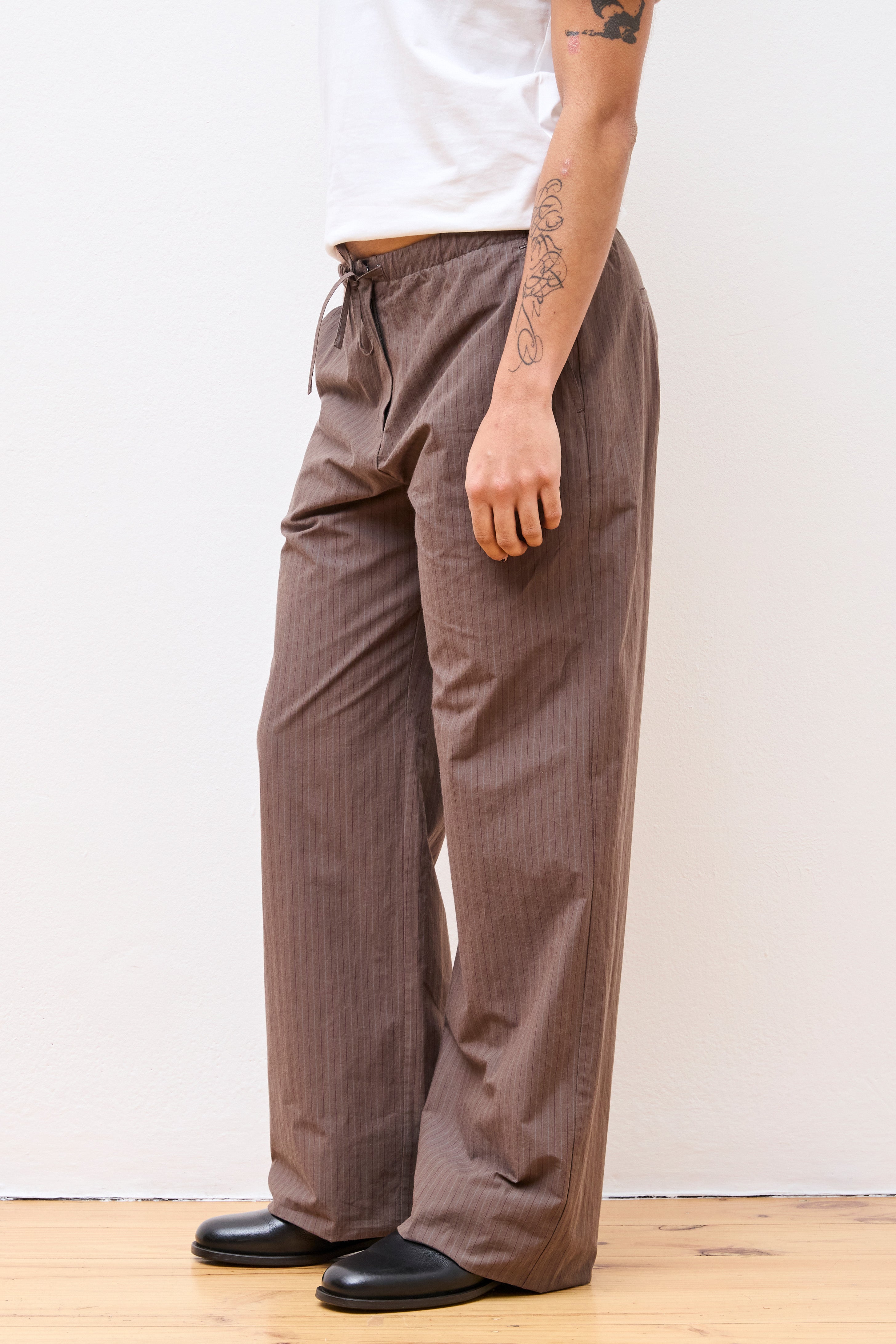 Stripe Banding Pants Brown