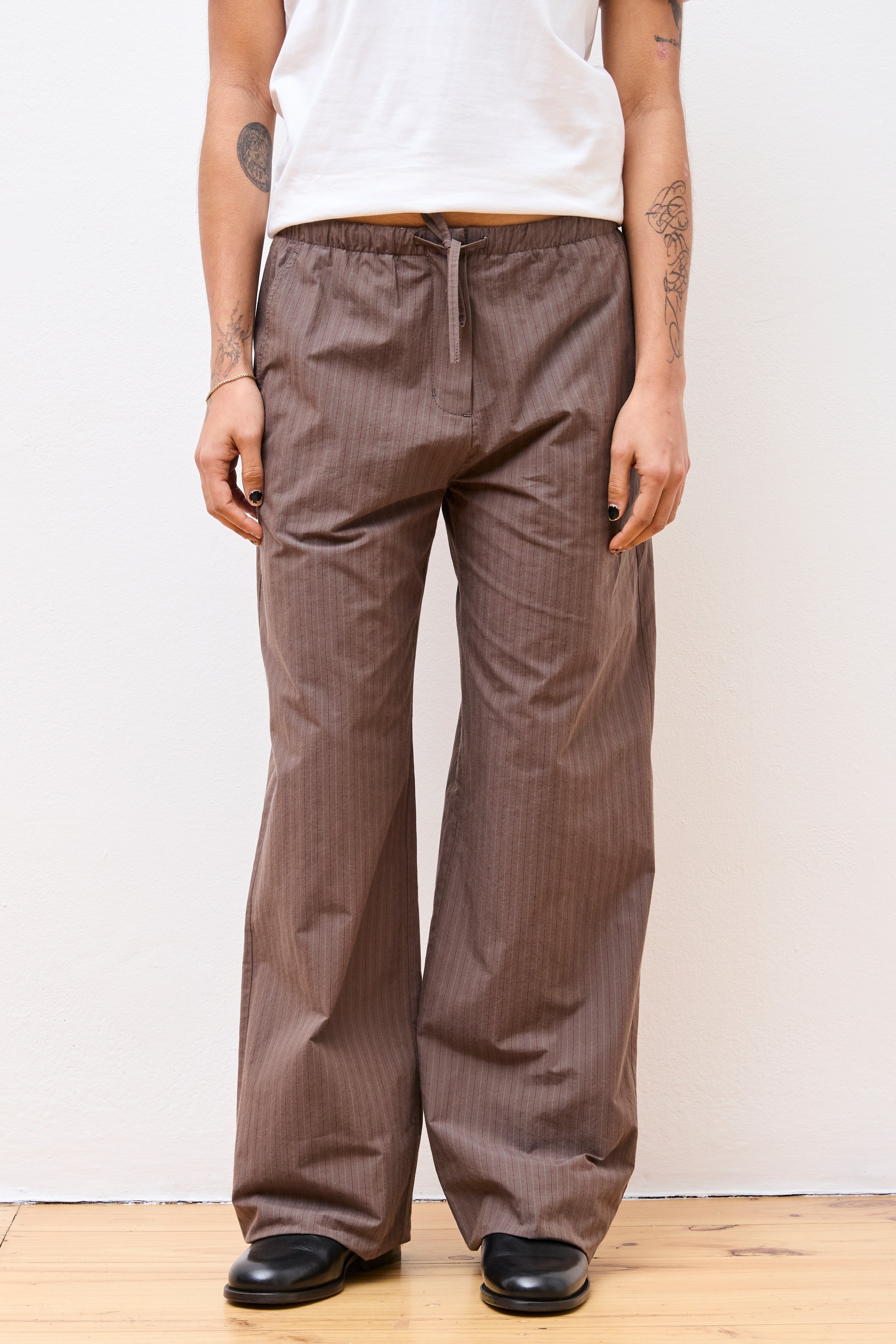 Stripe Banding Pants Brown