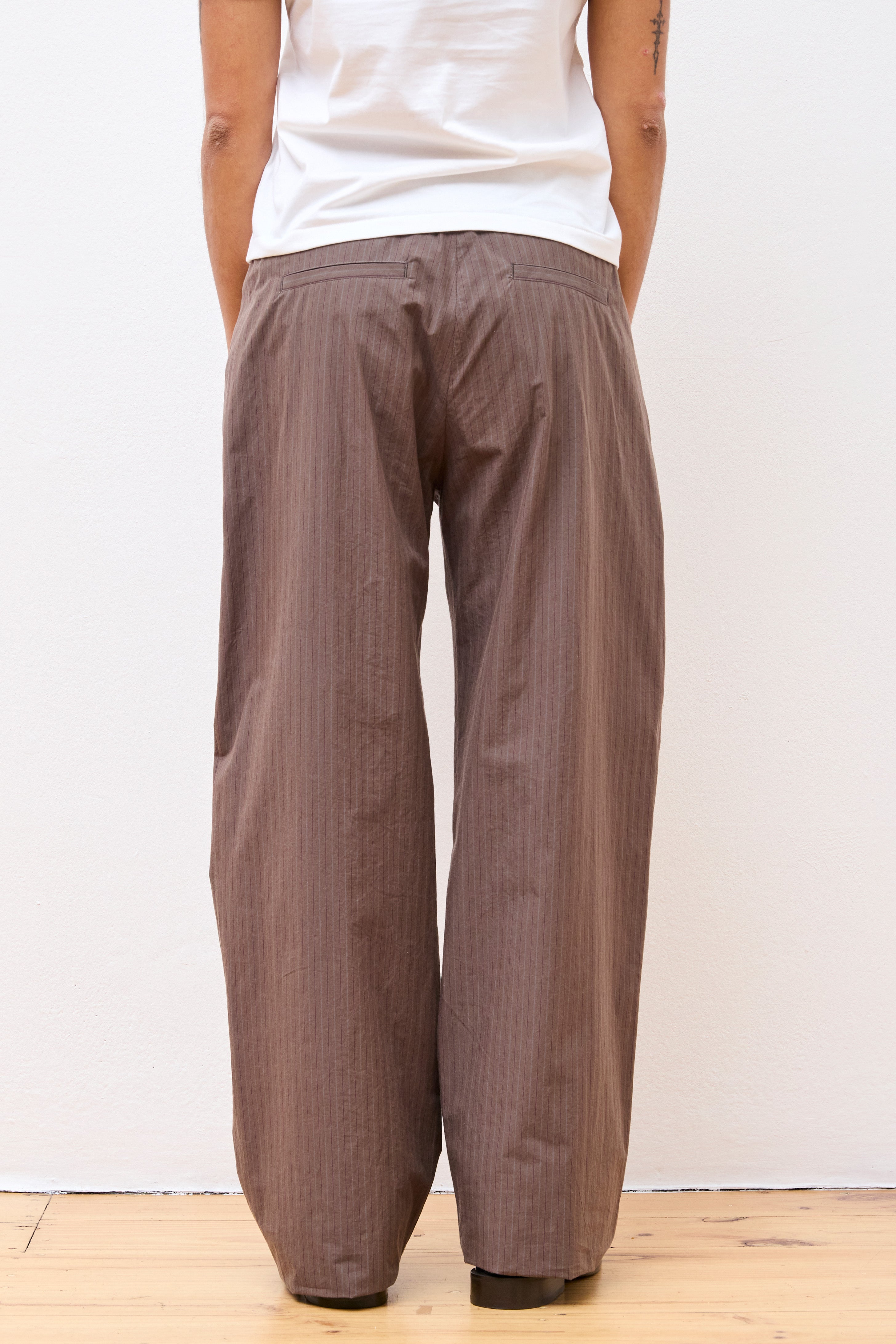 Stripe Banding Pants Brown