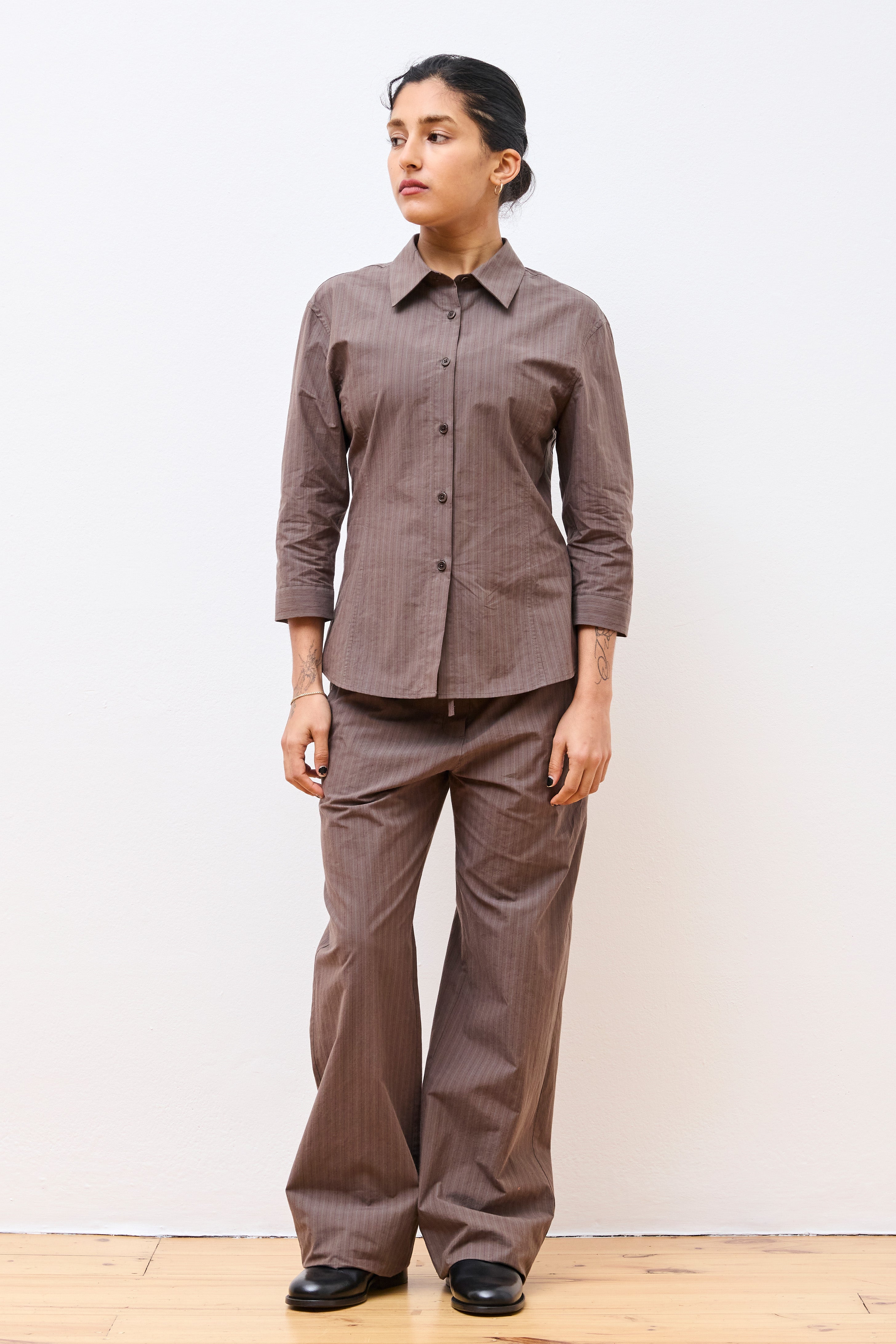 Stripe Banding Pants Brown