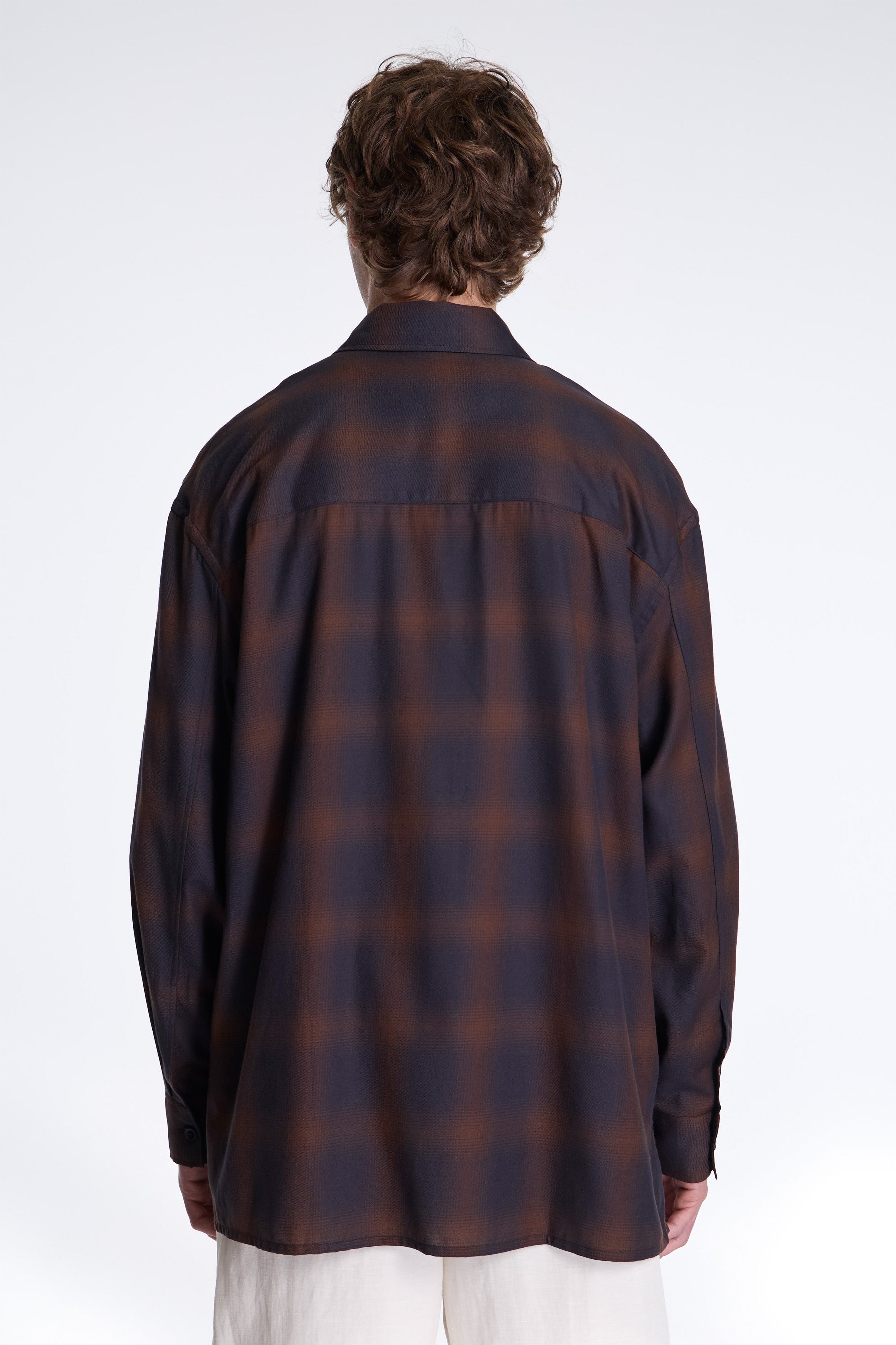 Strike Cotton Check Shirt Navy / Espresso