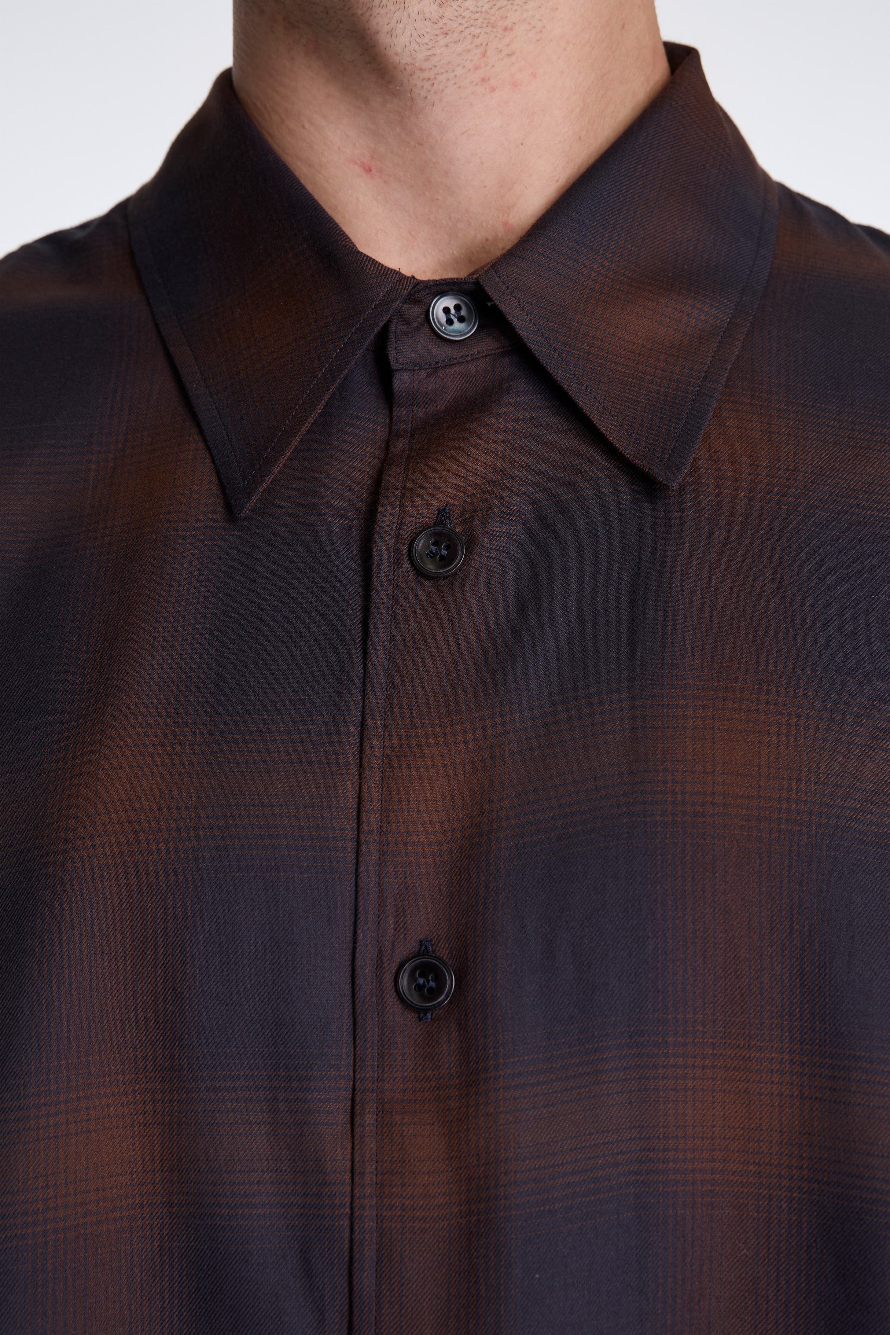 Strike Cotton Check Shirt Navy / Espresso