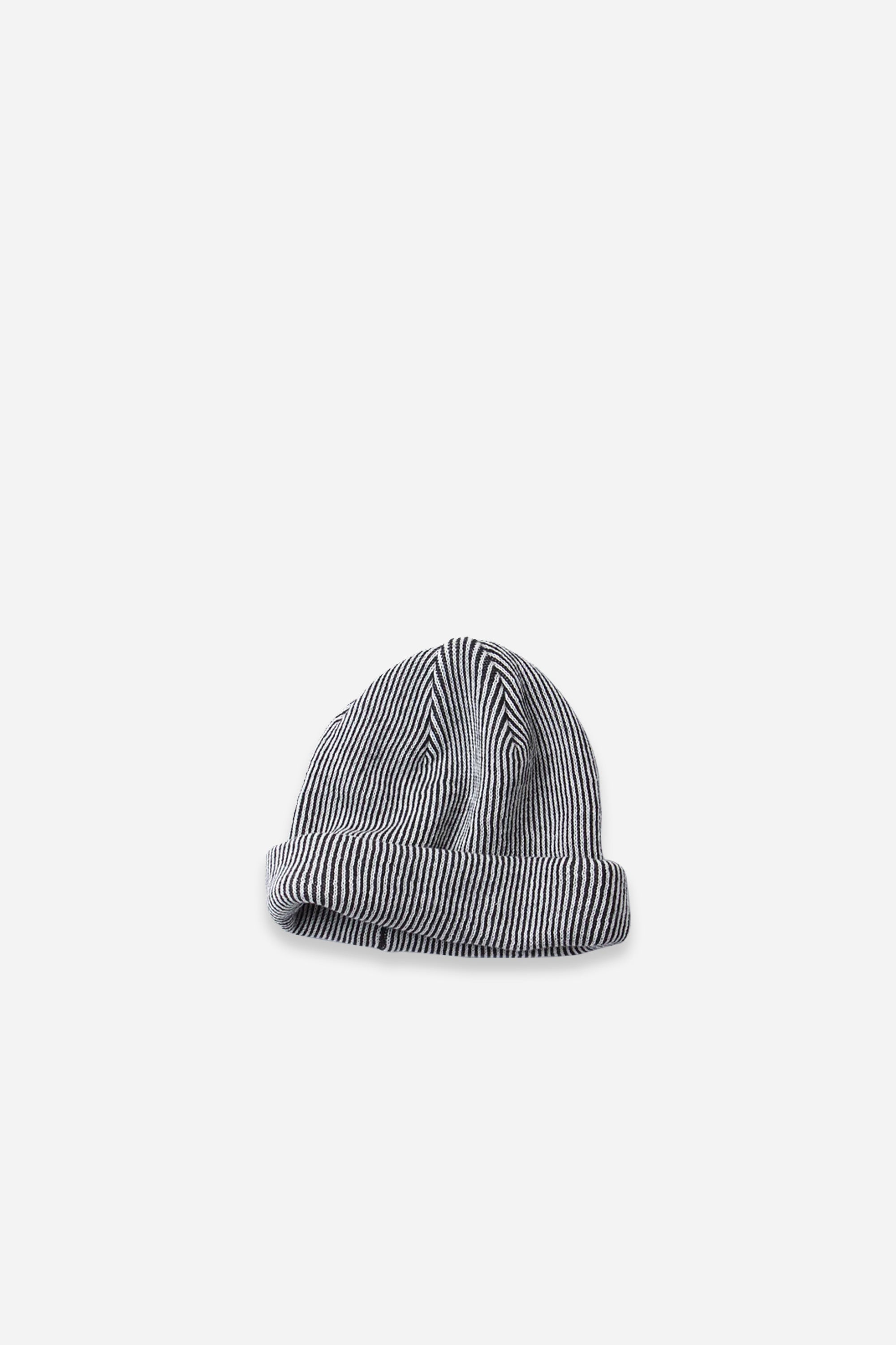 Super Soft 2Way Beanie Stripe Ivory/Black