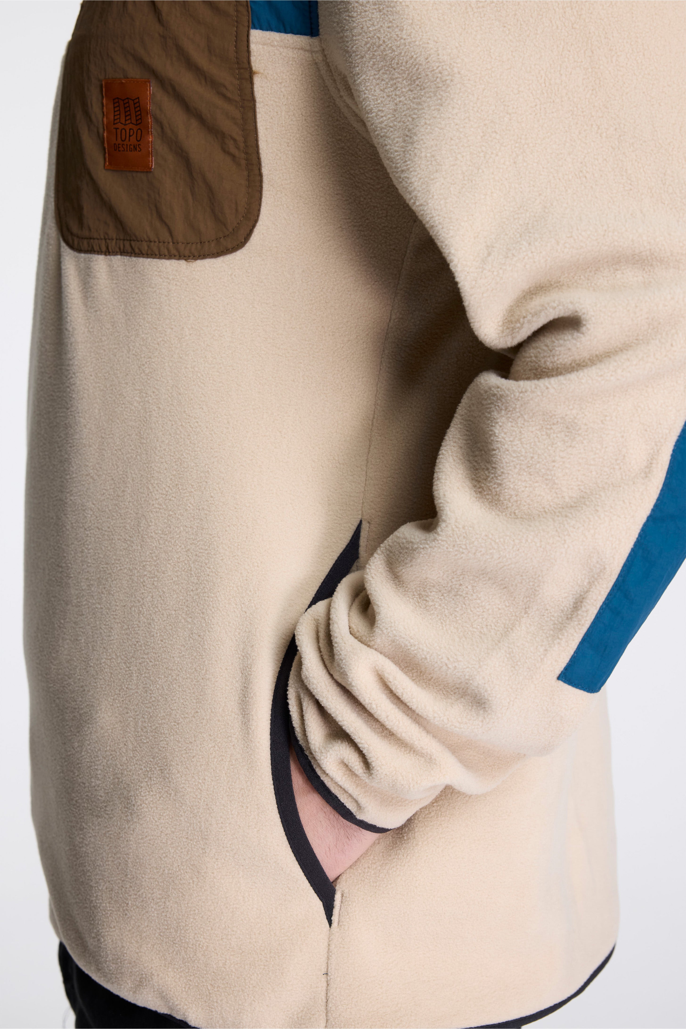Vista 1/4 Zip Lightweight Fleece Mens Oatmeal/Pond Blue