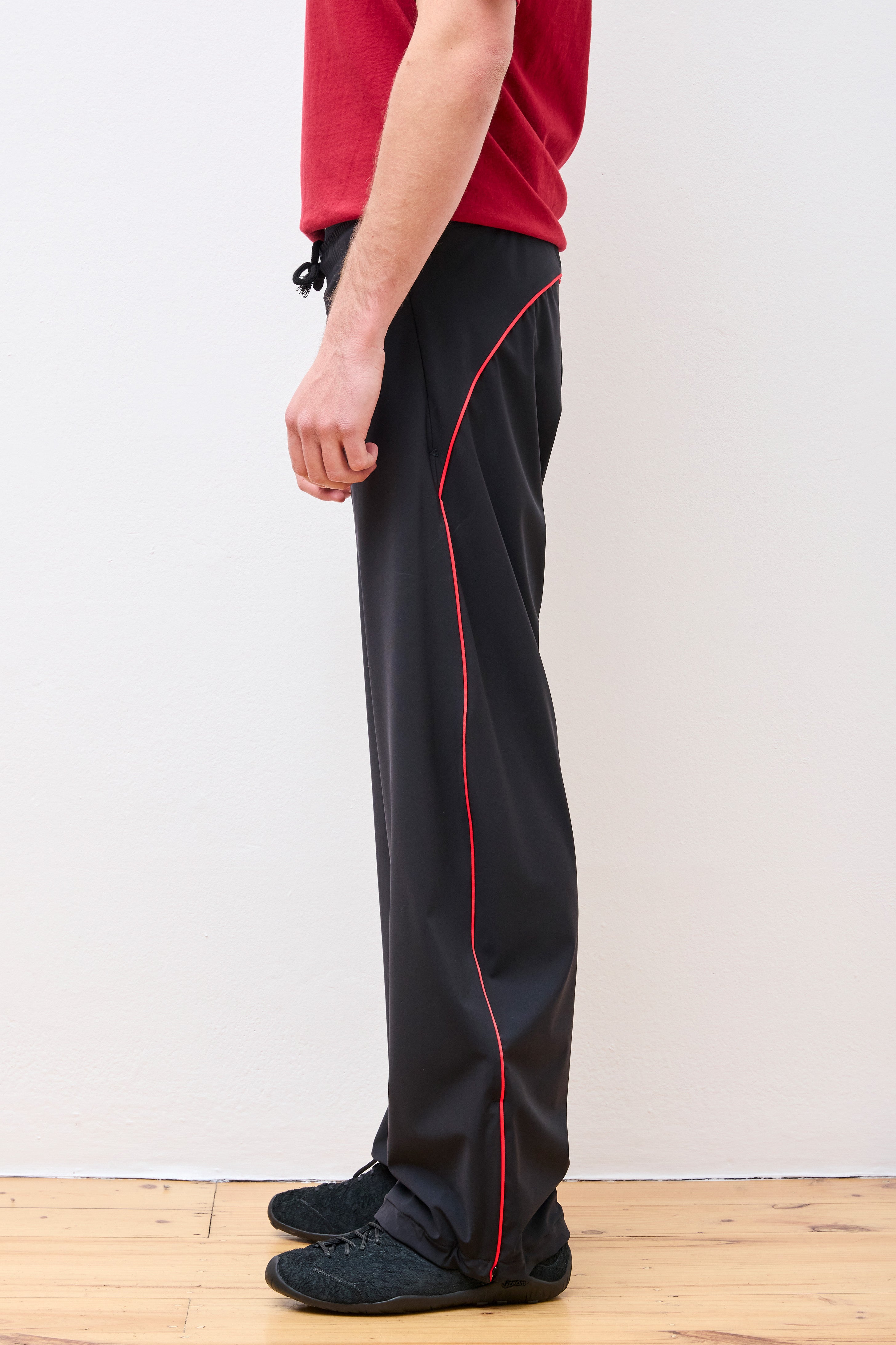 Wide Leg Track Pants Black