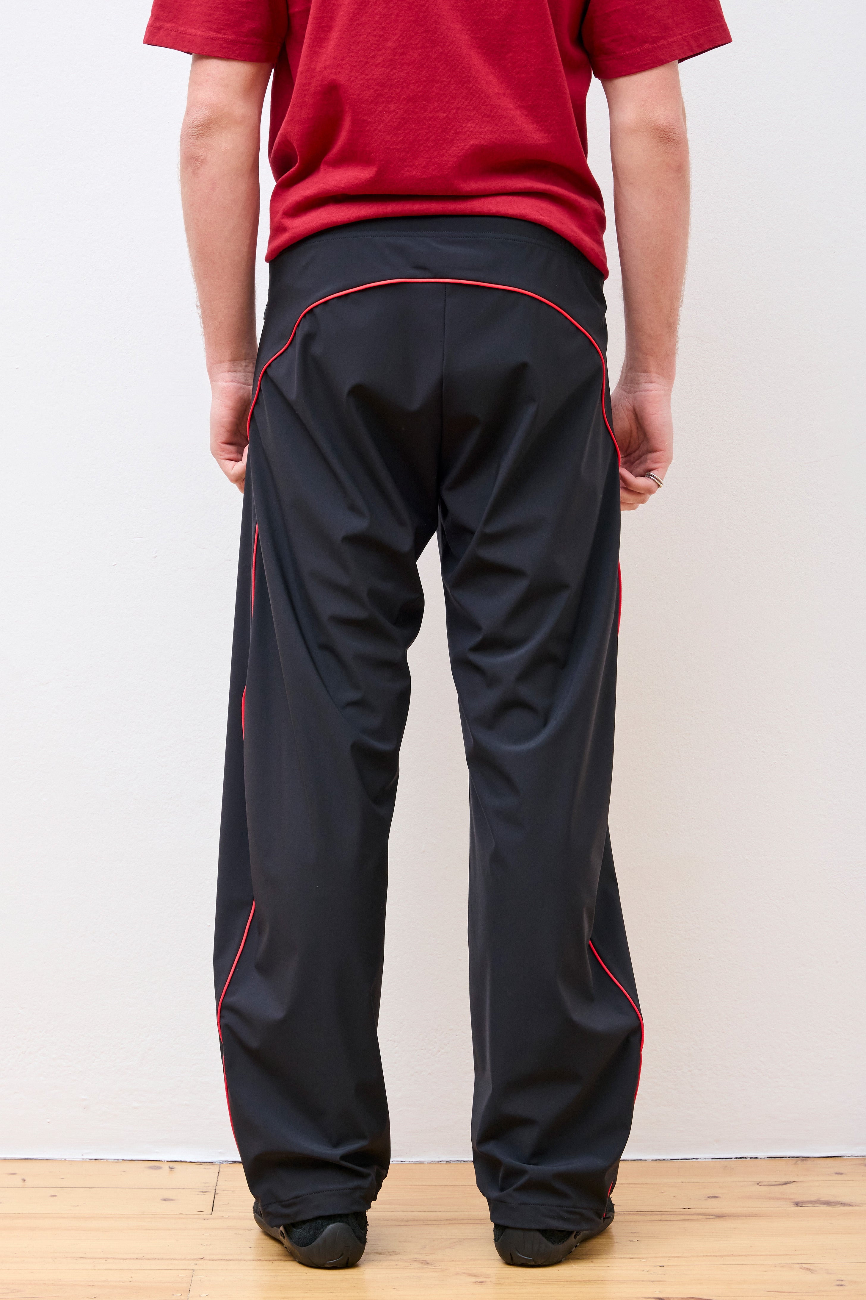 Wide Leg Track Pants Black