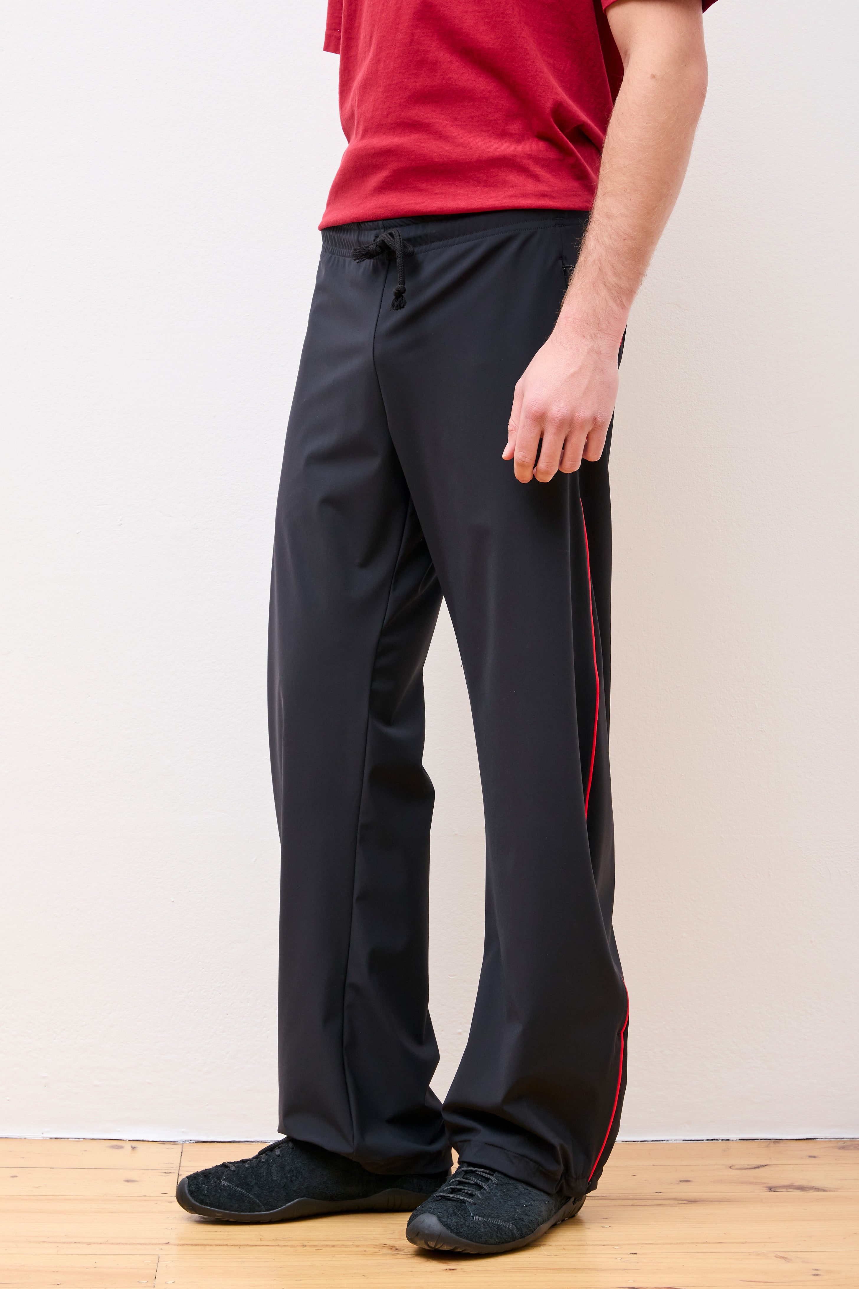 Wide Leg Track Pants Black