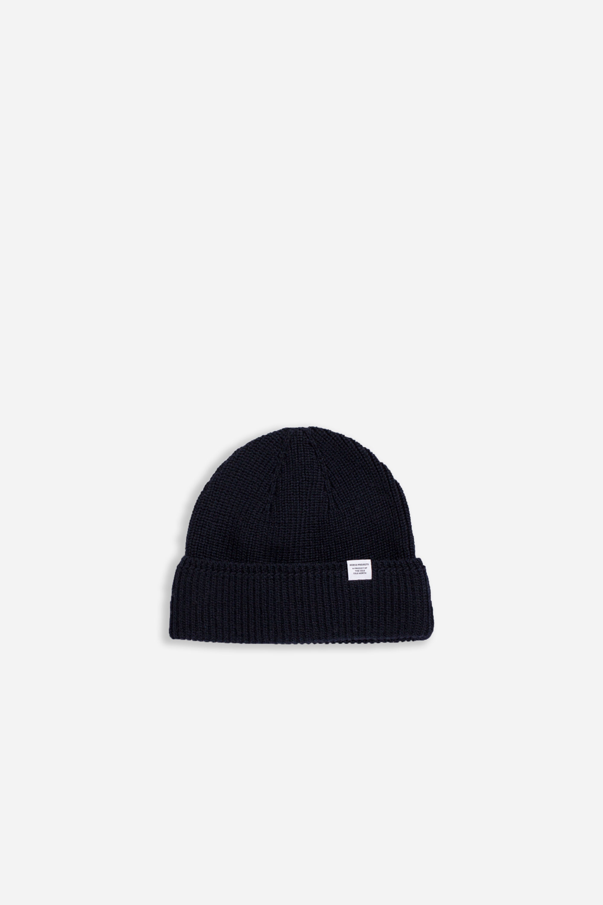 Norse Projects Wool Cotton Rib Beanie Dark Navy