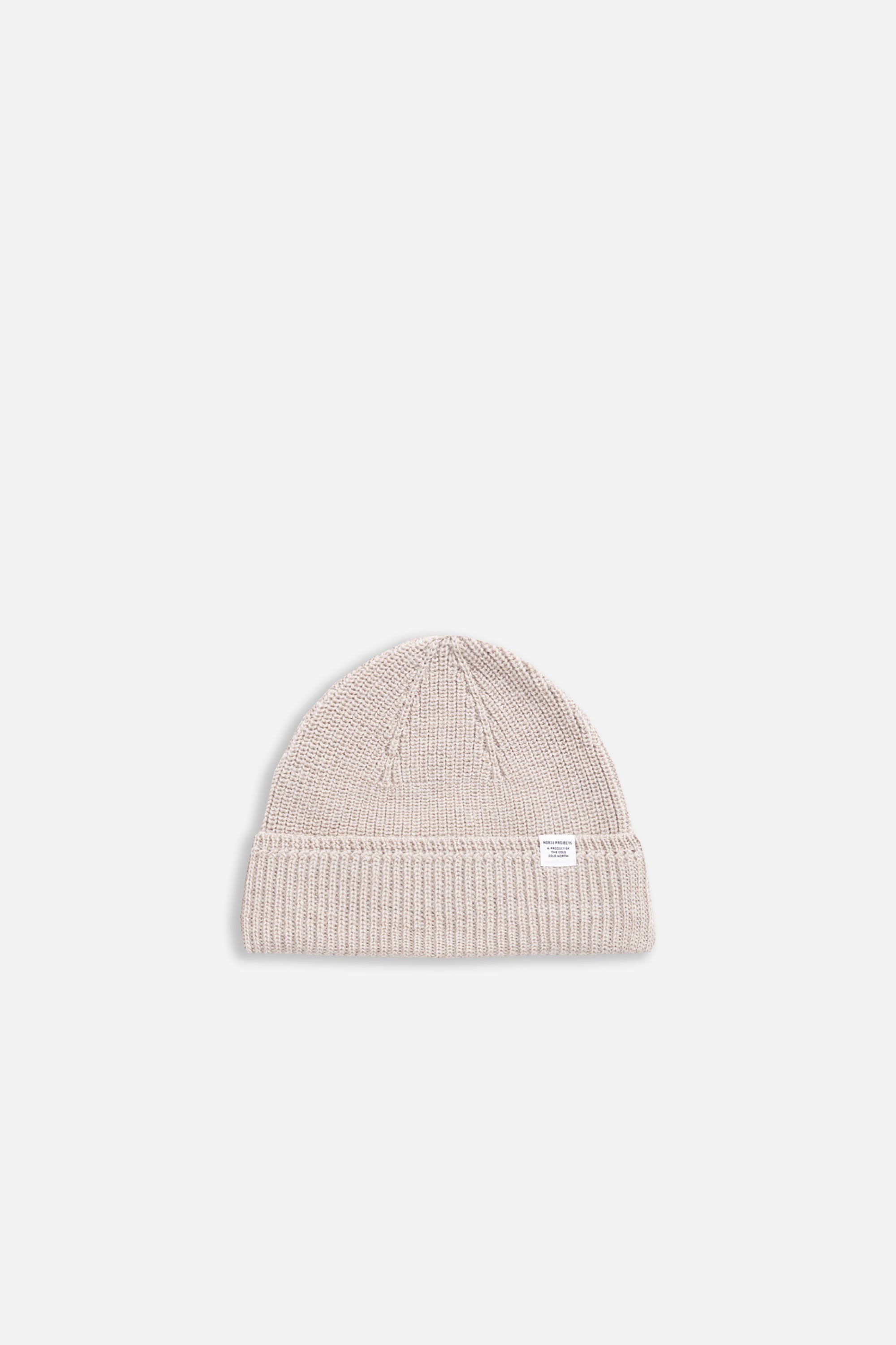 Norse Projects Wool Cotton Rib Beanie Light Khaki