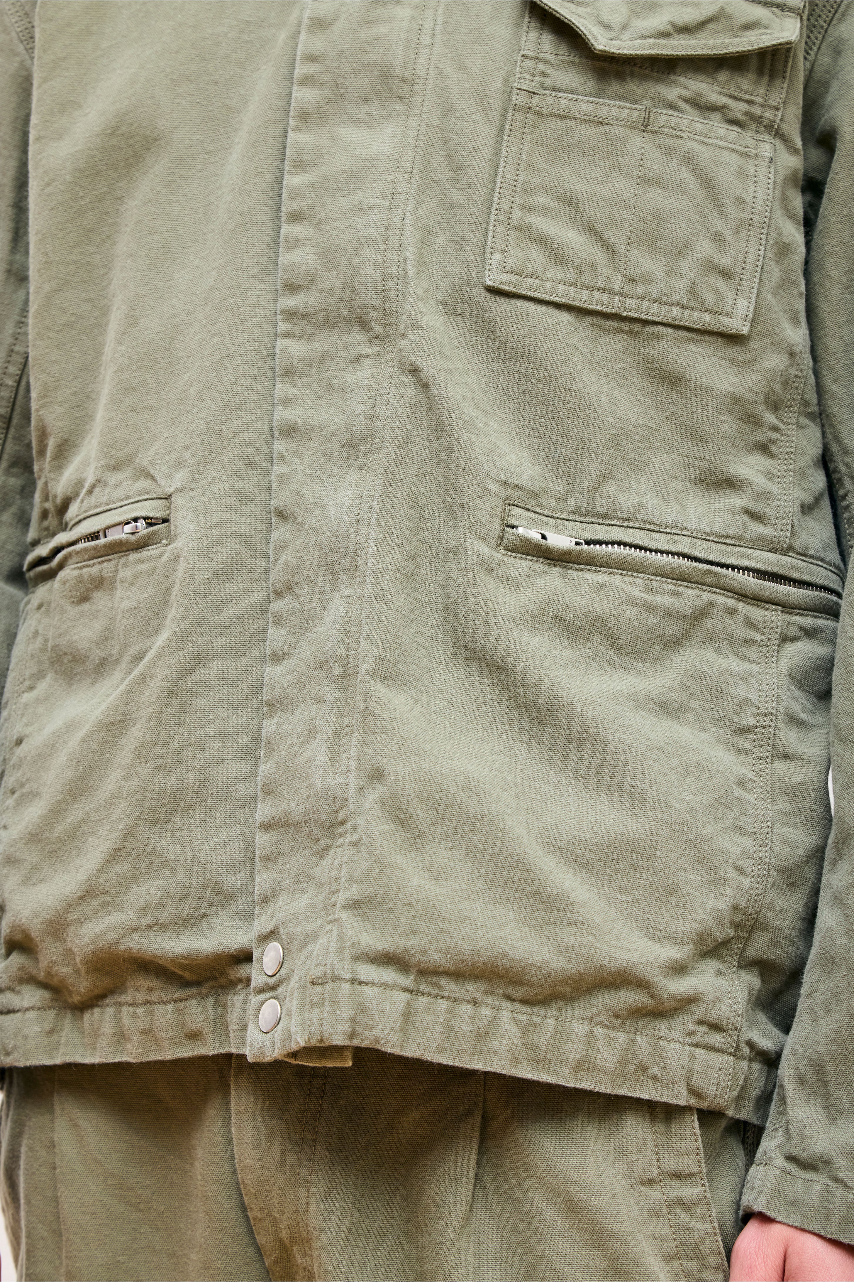 Worker Jacket Cotton Sulfur Dye Khaki