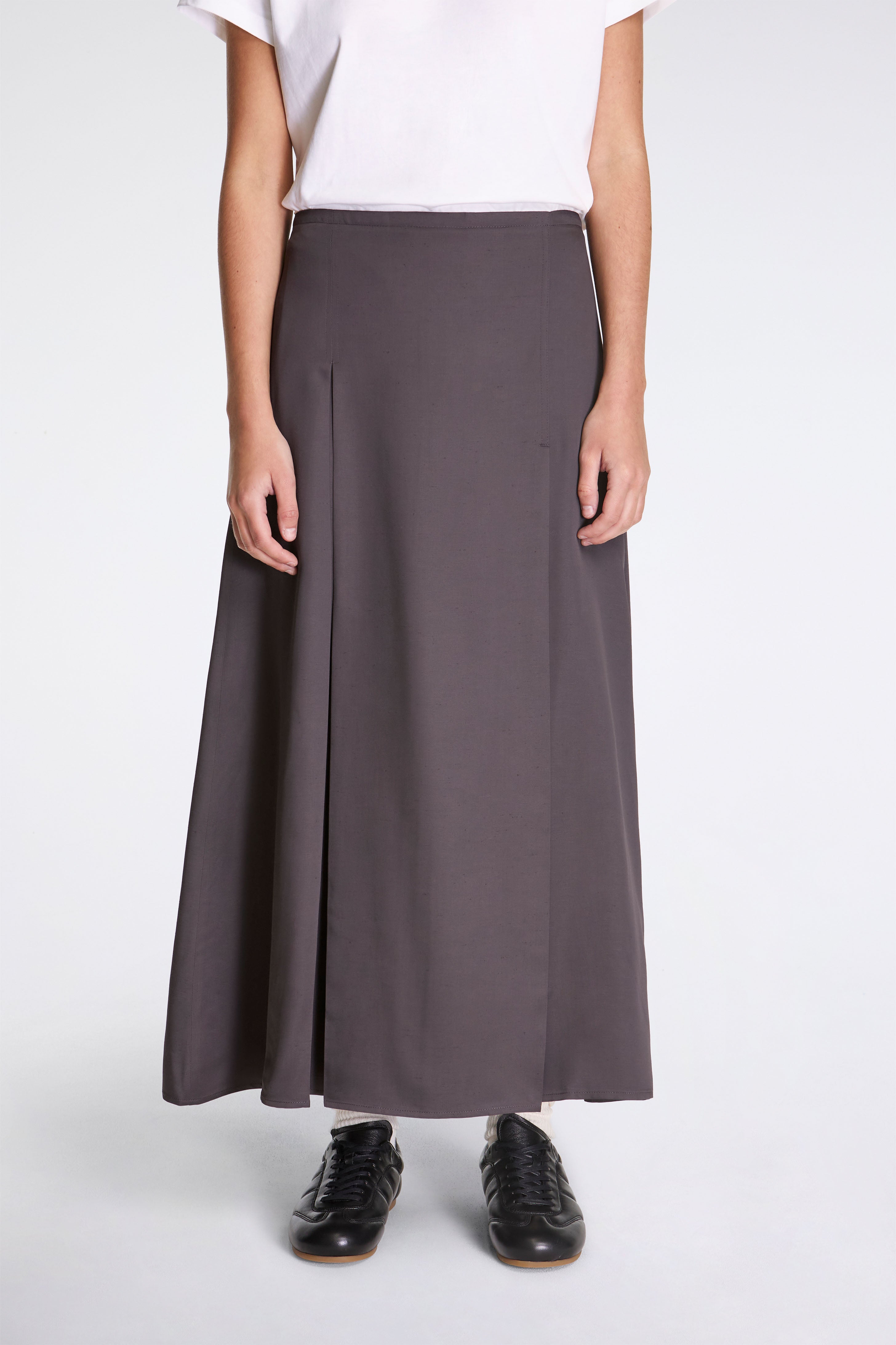 Youri Pleat Front Skirt Slate