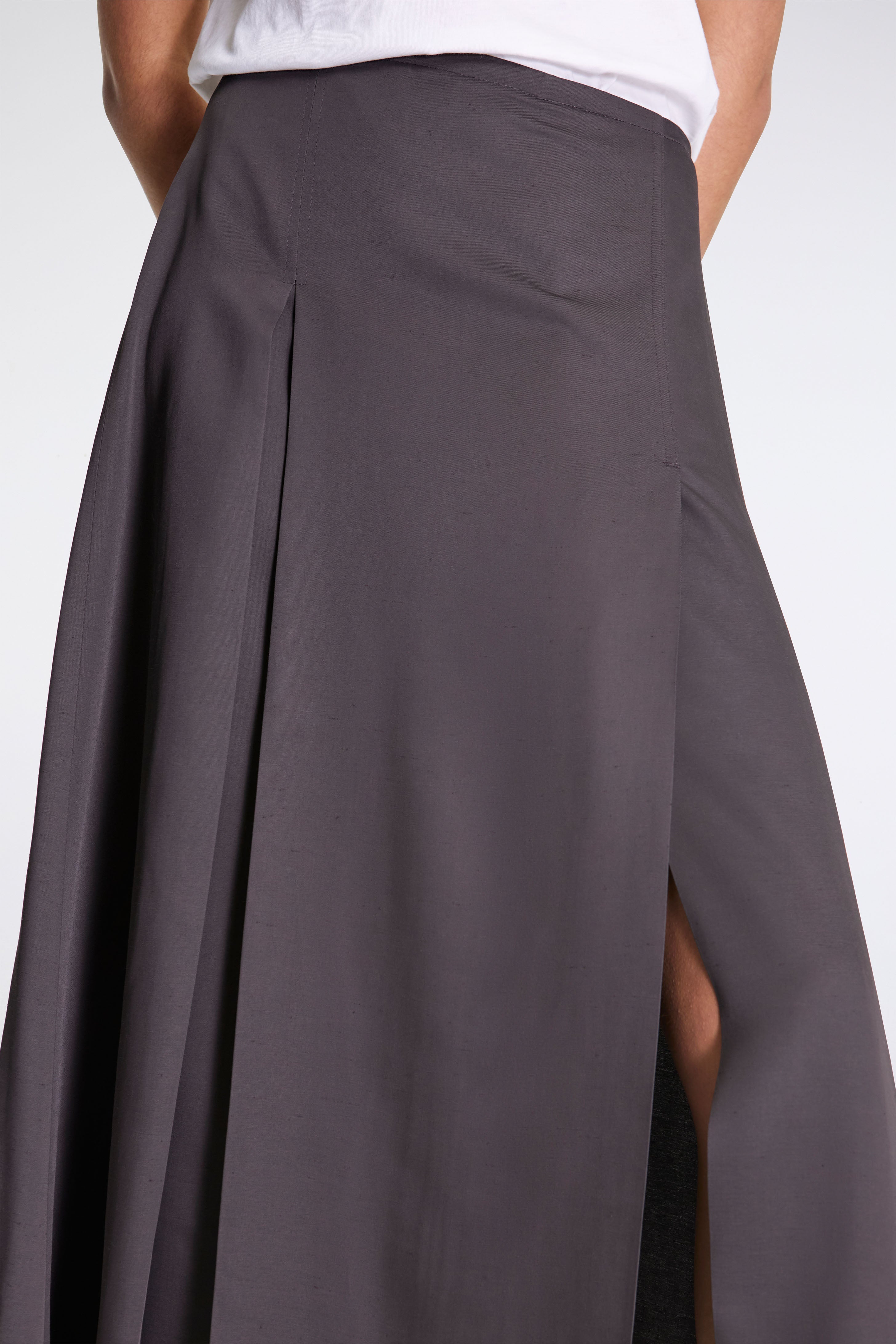 Youri Pleat Front Skirt Slate