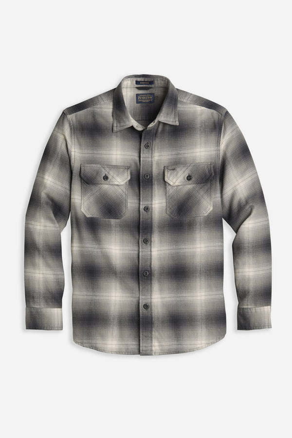 Burnside Flannel Shirt Grey/Black Plaid