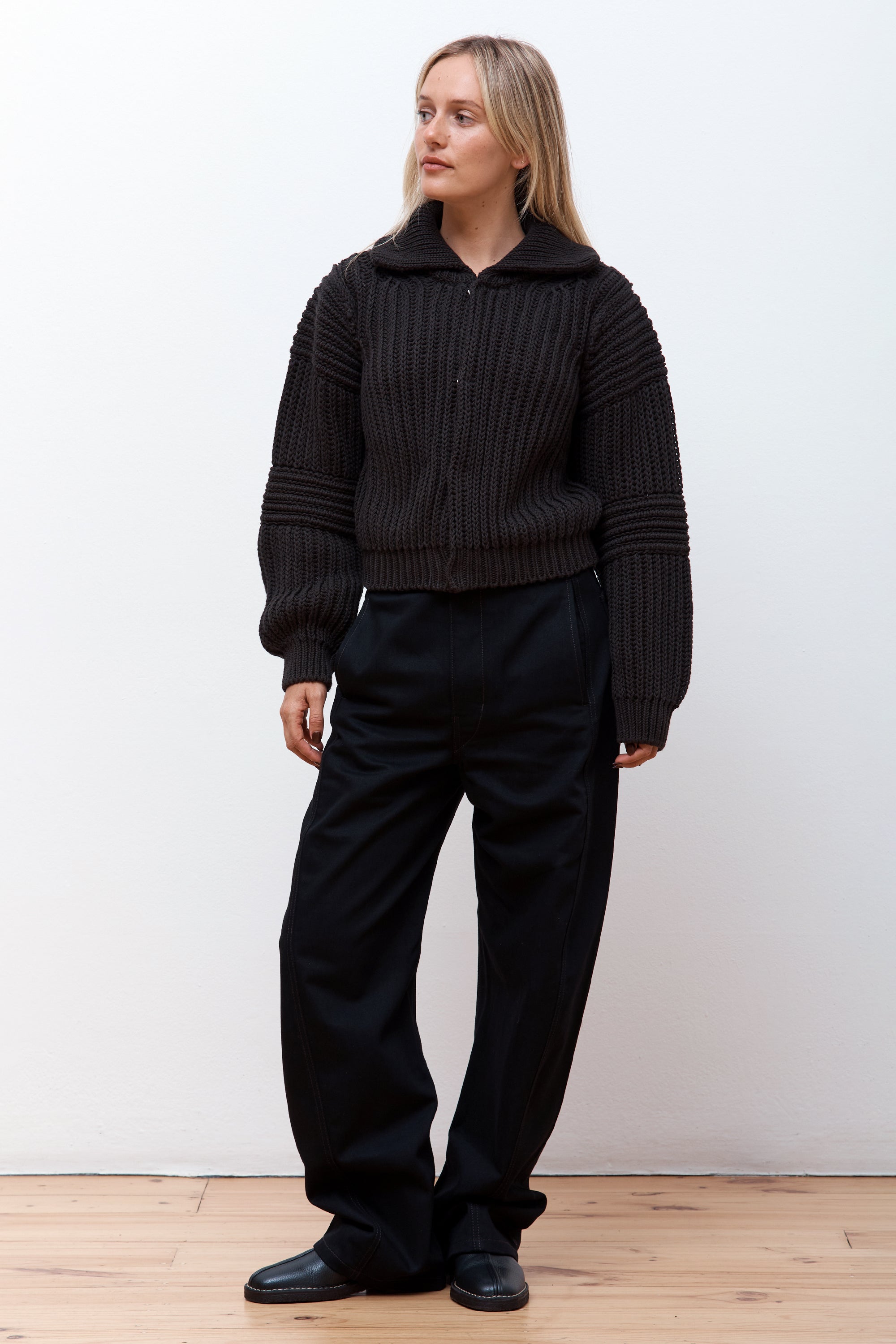 Lemaire Chunky Cardigan Dark Espresso