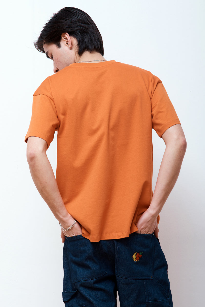 Logo Label T-Shirt Knit Orange