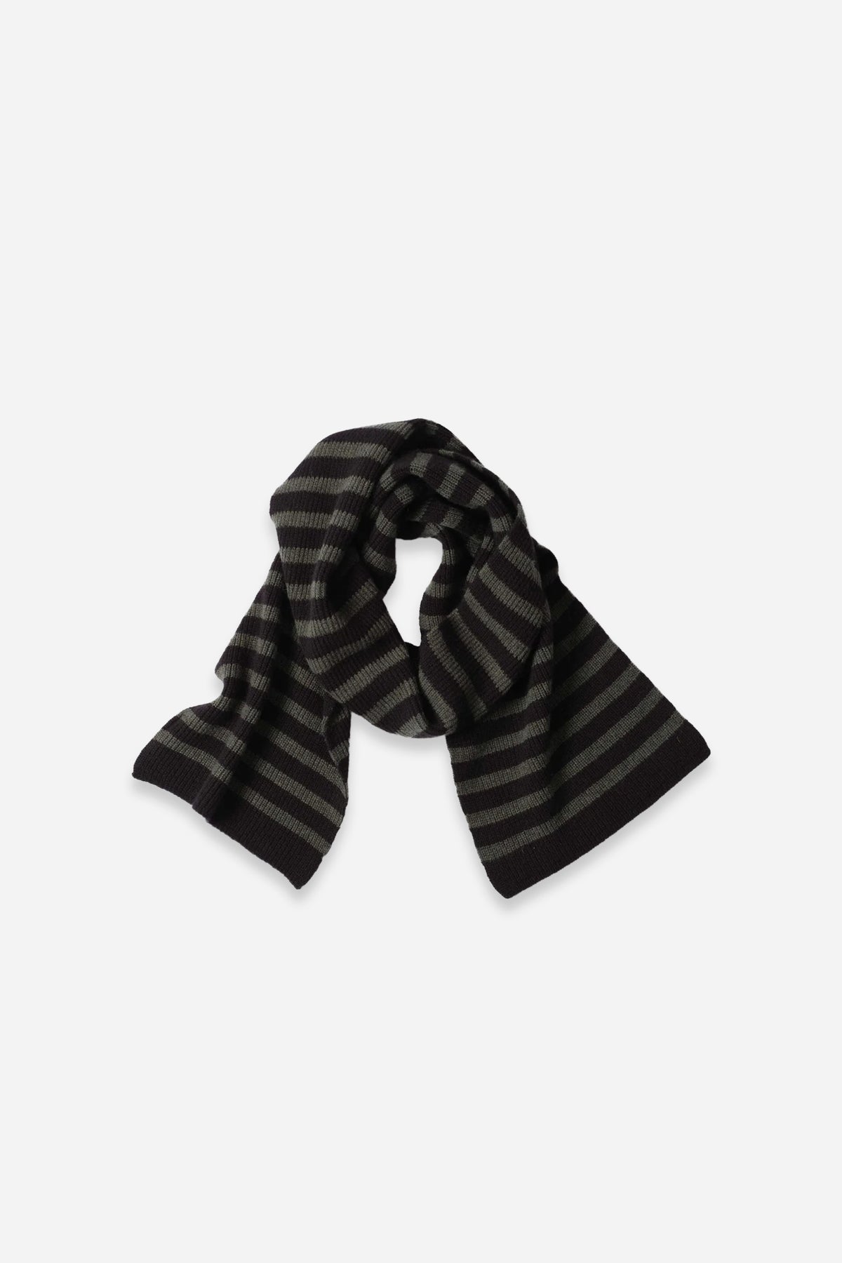 MHL Textured Stripe Scarf Black/Seaweed