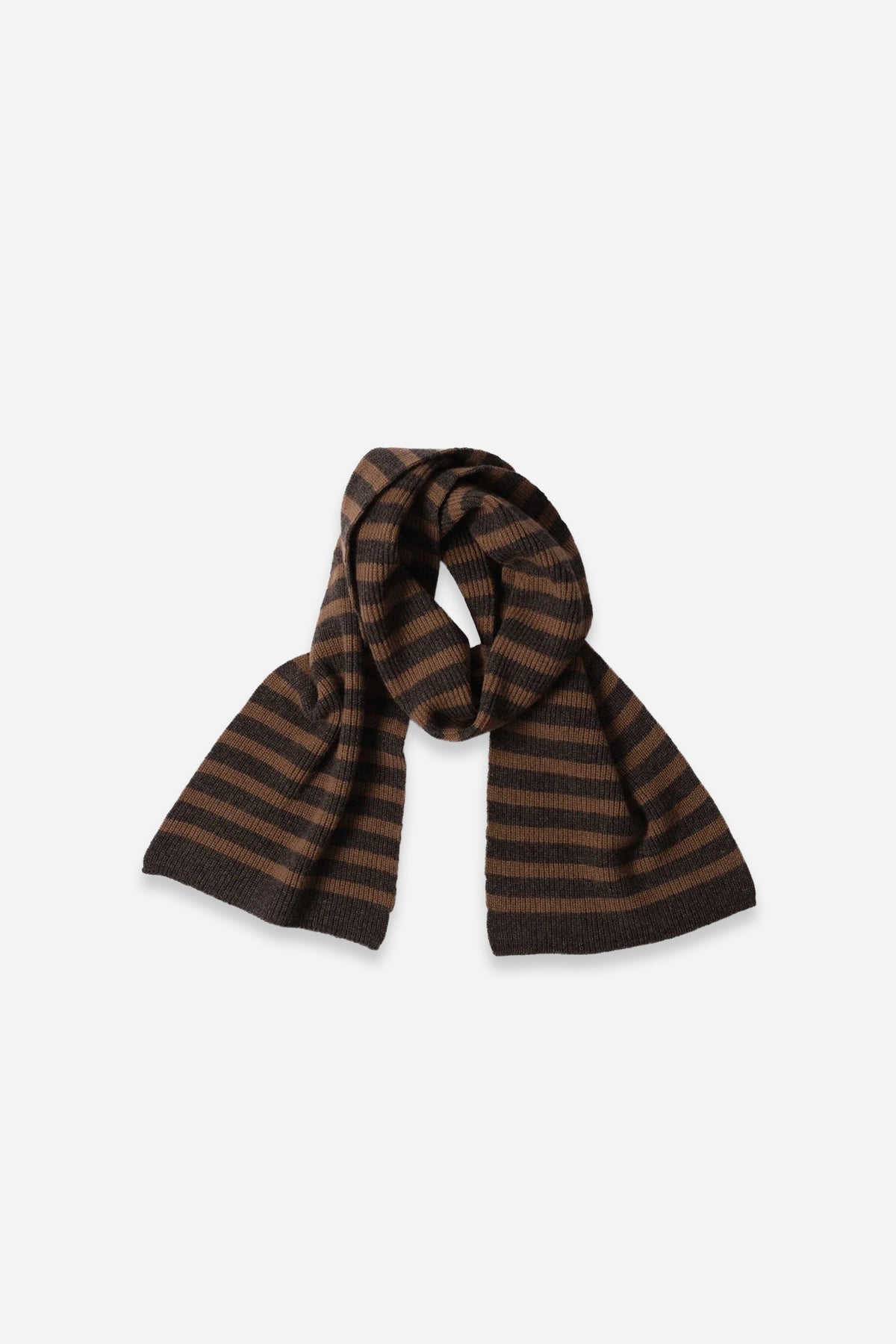 MHL Textured Stripe Scarf Cocoa/Conker