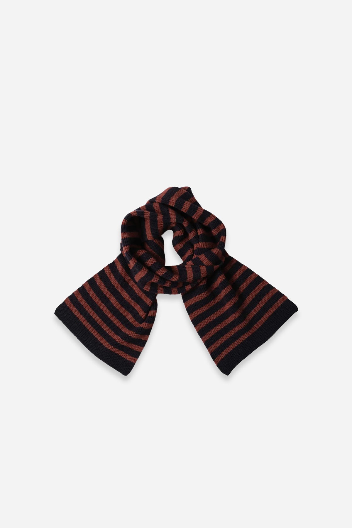 MHL Textured Stripe Scarf Navy/Sienna