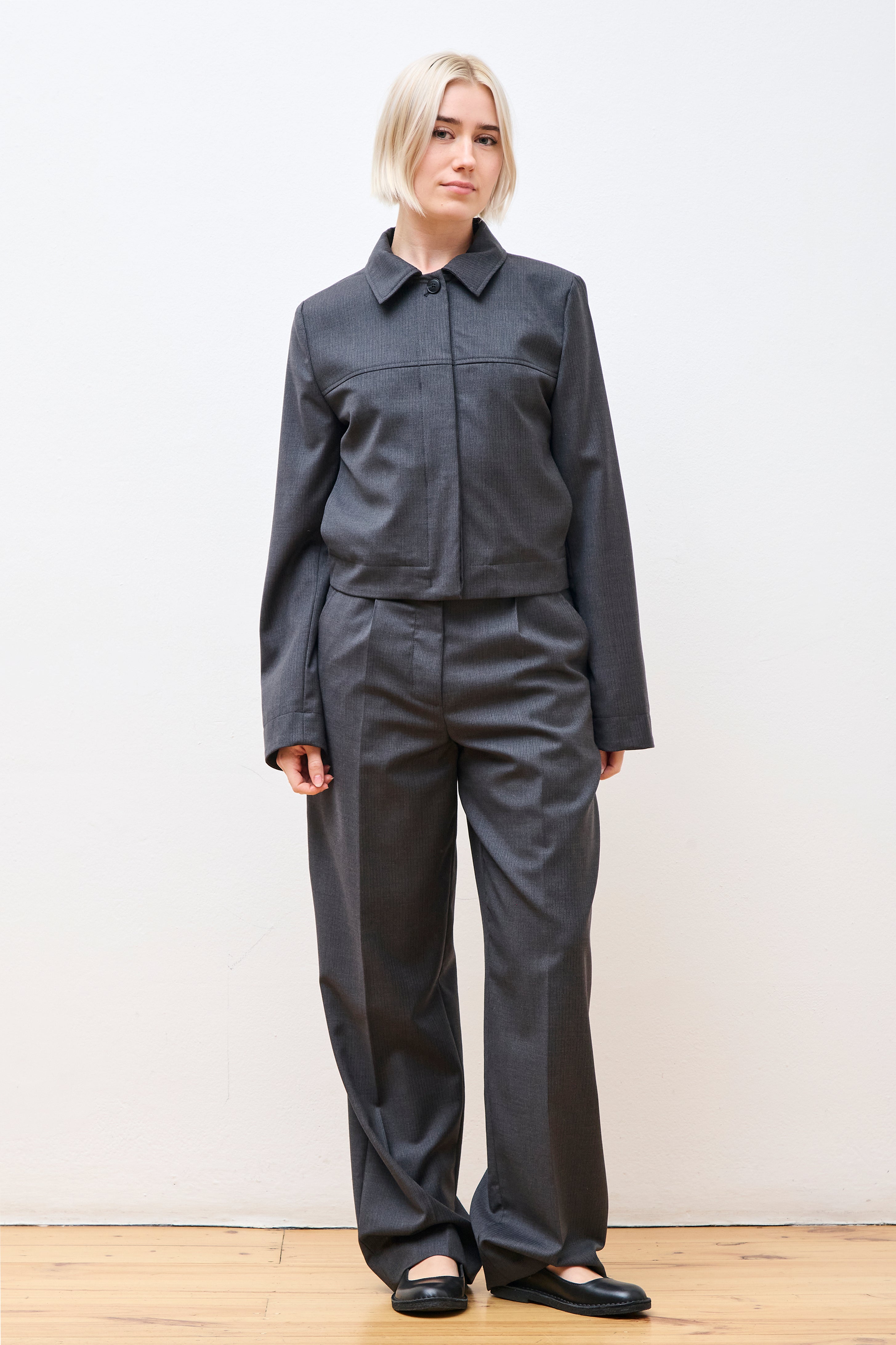 Above Jacket Grey 50's Stripe