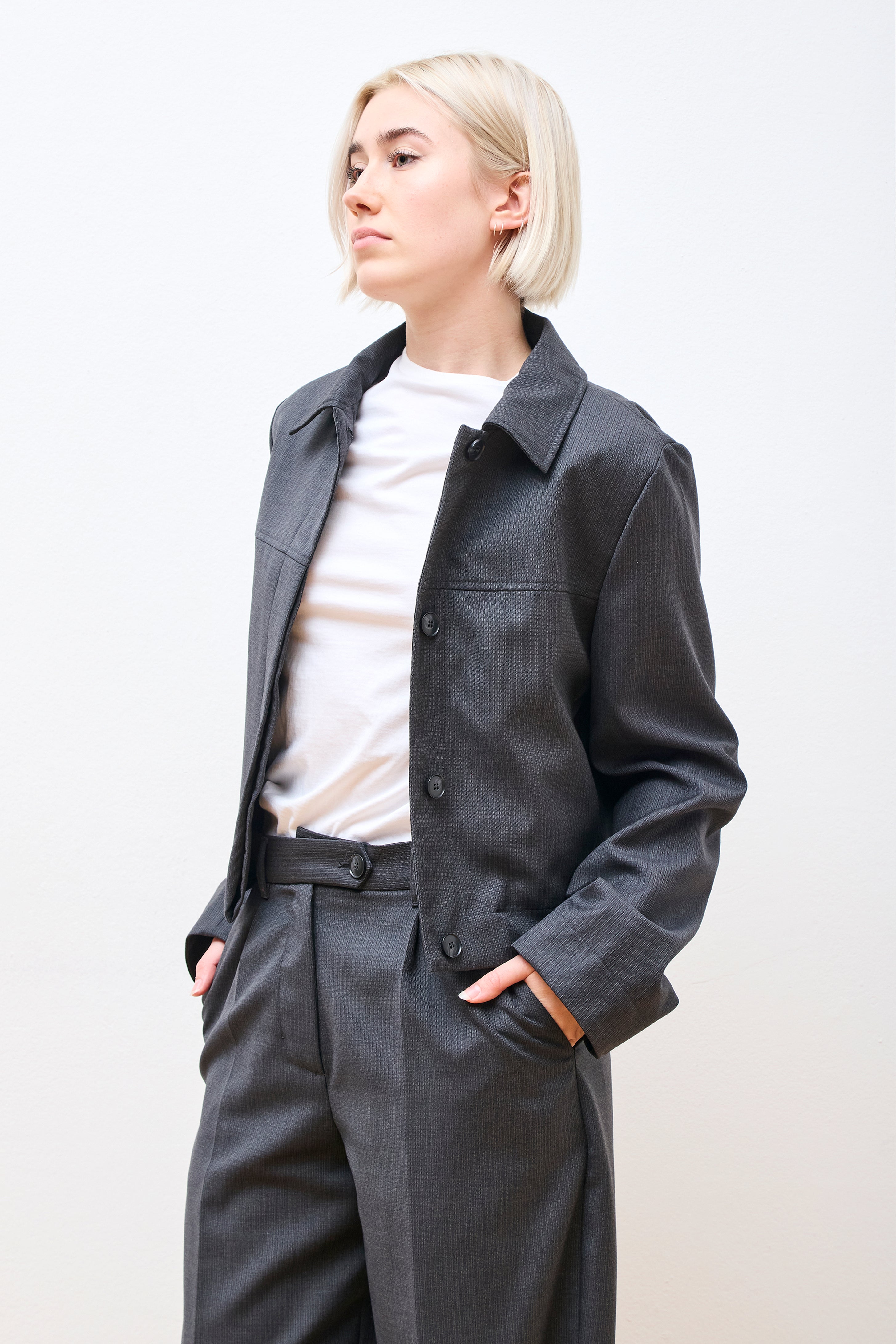 Above Jacket Grey 50's Stripe